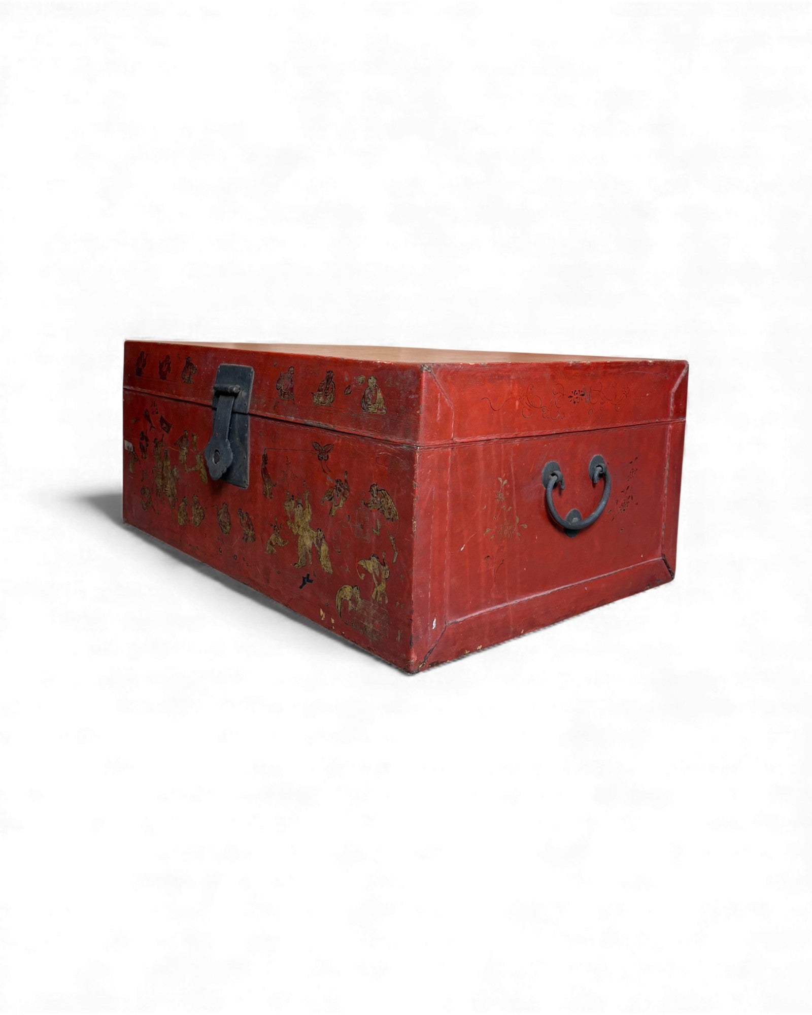 Chinese Red Hand Painted box with Murals Chinese mythical story - Surround Living - 8