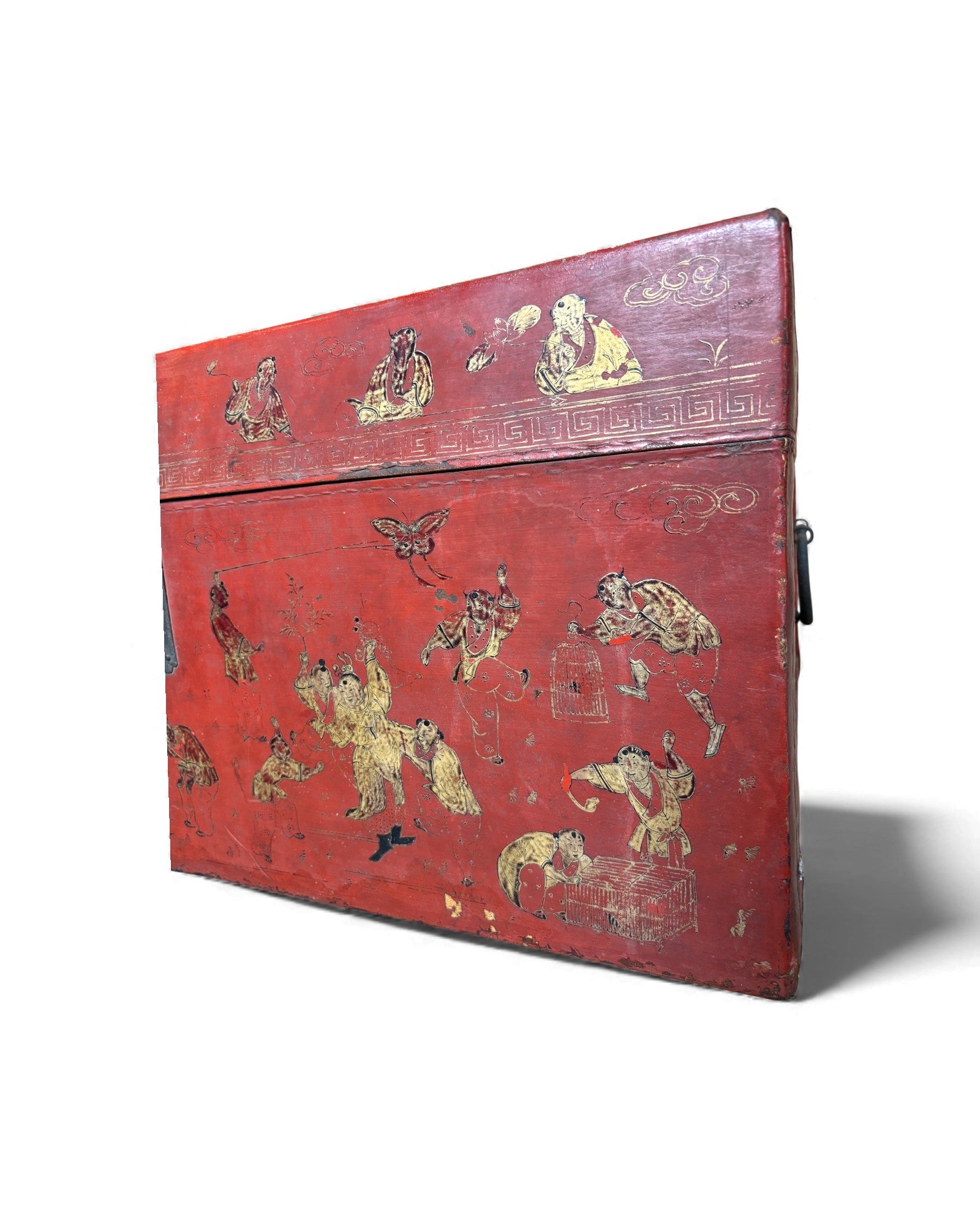 Chinese Red Hand Painted box with Murals Chinese mythical story - Surround Living - 9