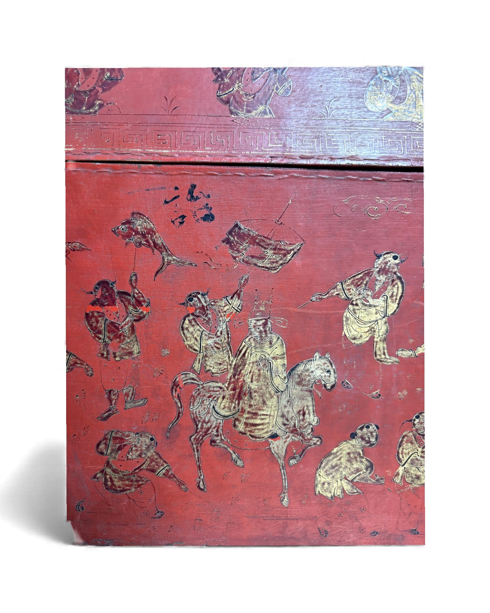 Chinese Red Hand Painted box with Murals Chinese mythical story - Surround Living - 11