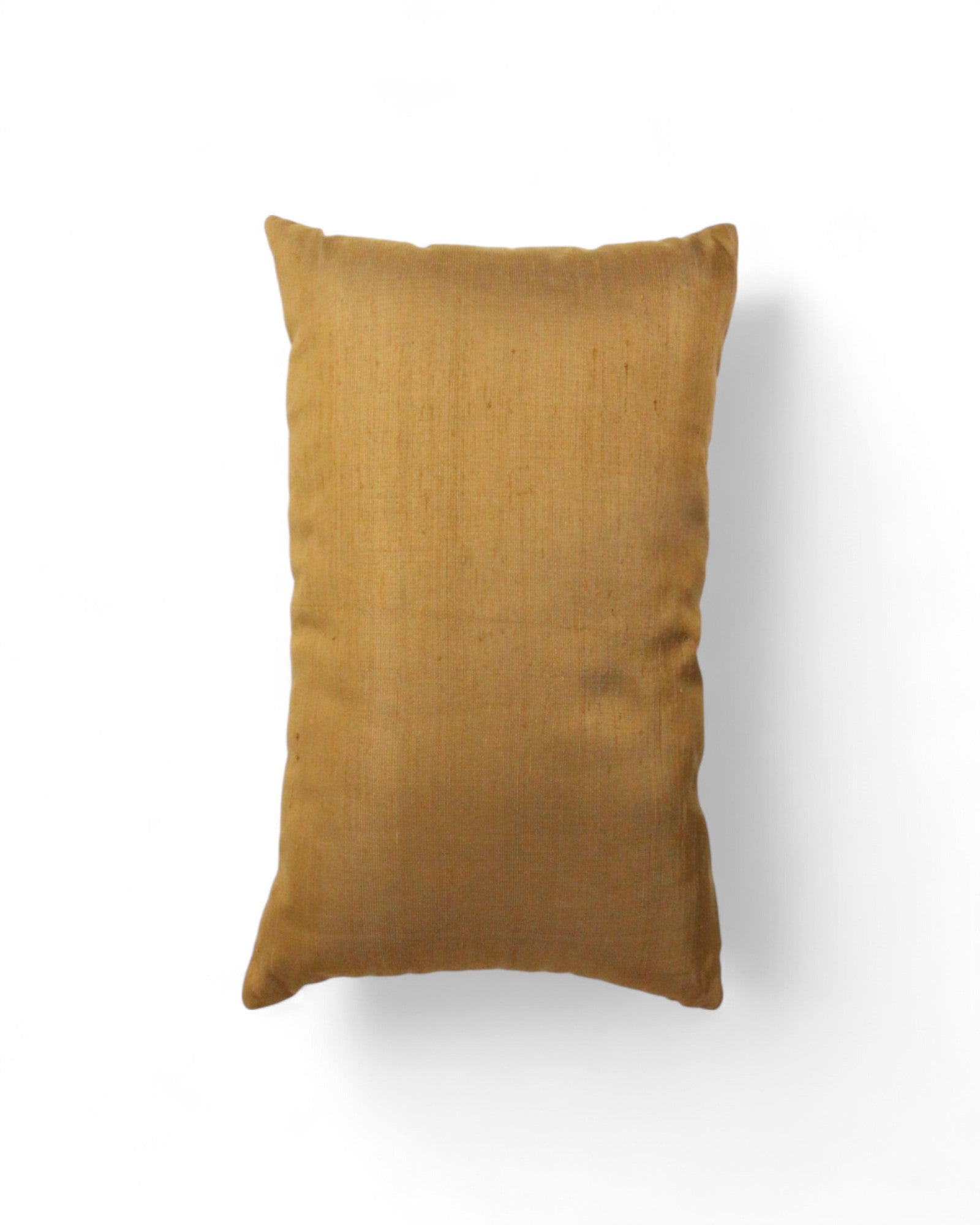 Lumbar Cushion in Handwoven Silk & Mudmee Silk Centre - Bronze & Green