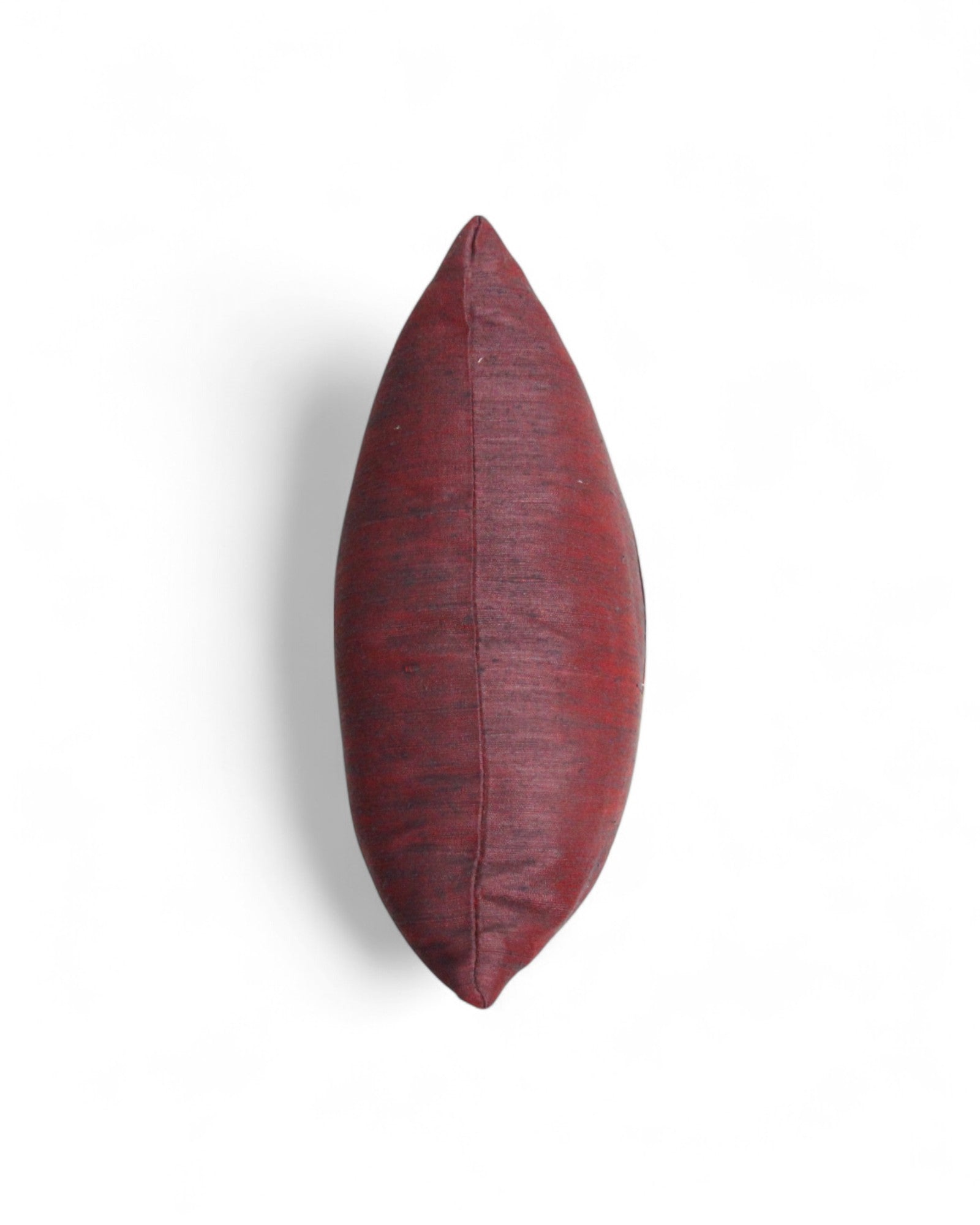 Lumbar Cushion in Handwoven Silk & Mudmee Silk Centre - Red & Golden Yellow