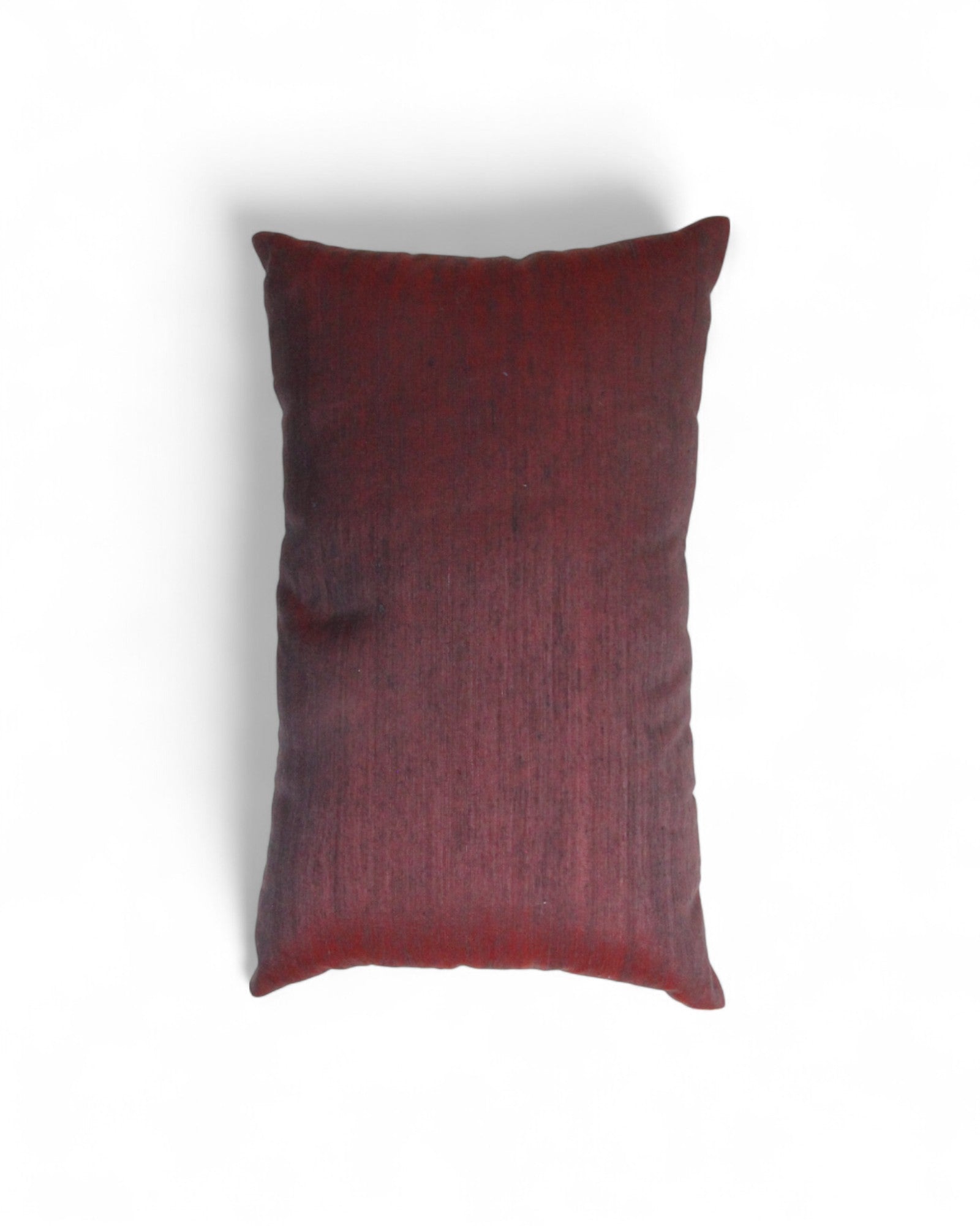 Lumbar Cushion in Handwoven Silk & Mudmee Silk Centre - Red & Golden Yellow