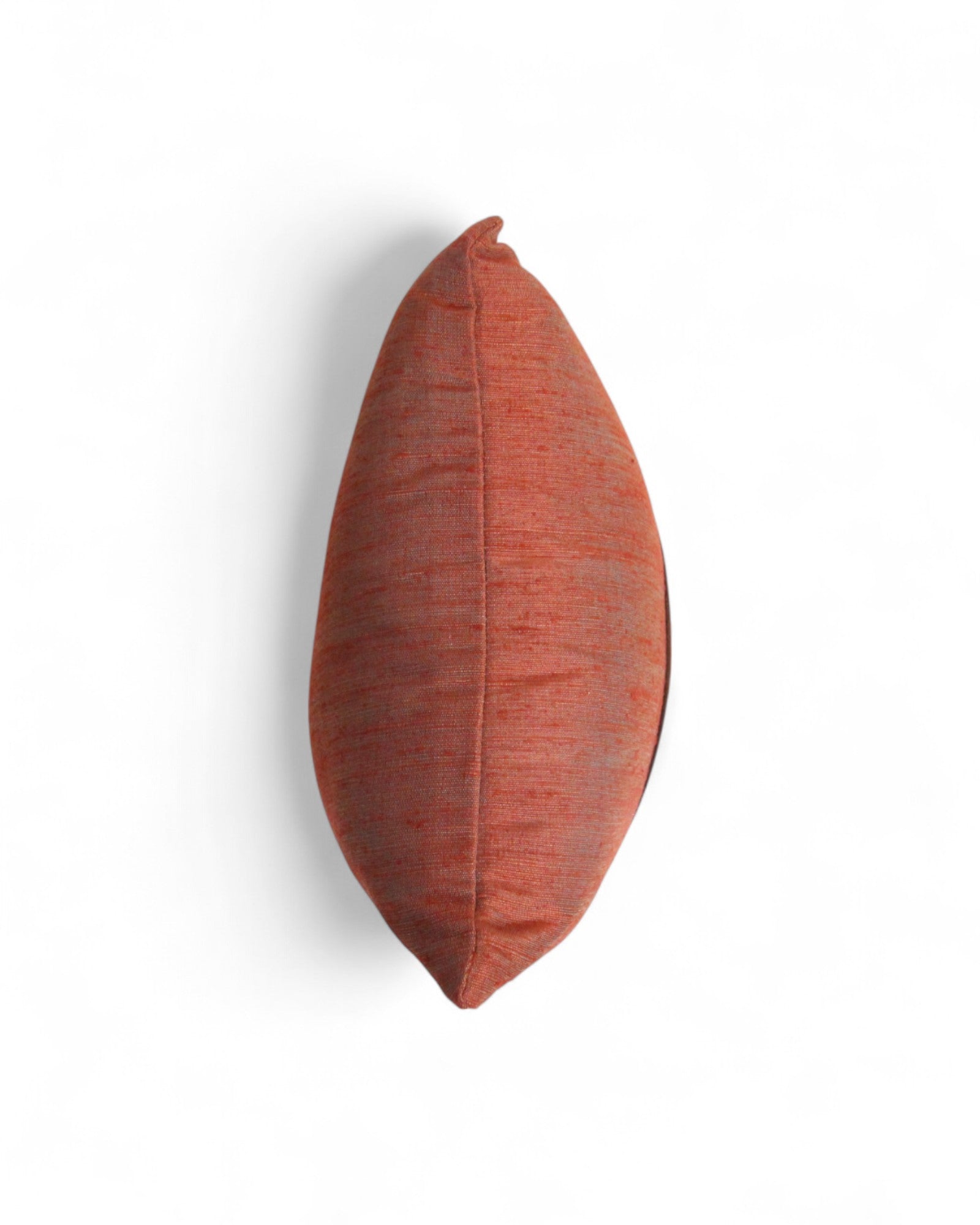 Lumbar Cushion in Handwoven Silk & Mudmee Silk Centre - Terracotta