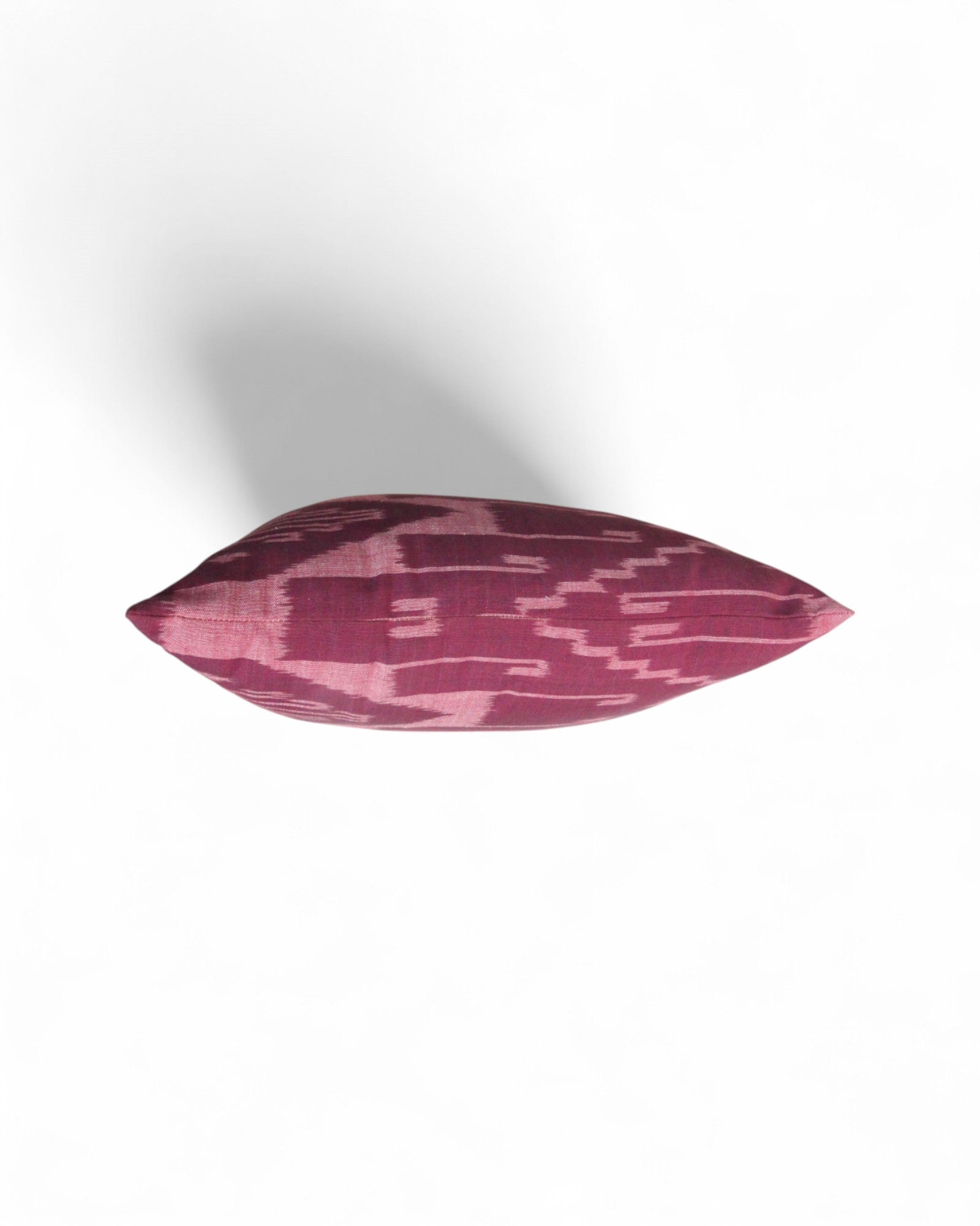 Square Cushion, Handwoven Mudmee (ikat) Fabric - Burgundy