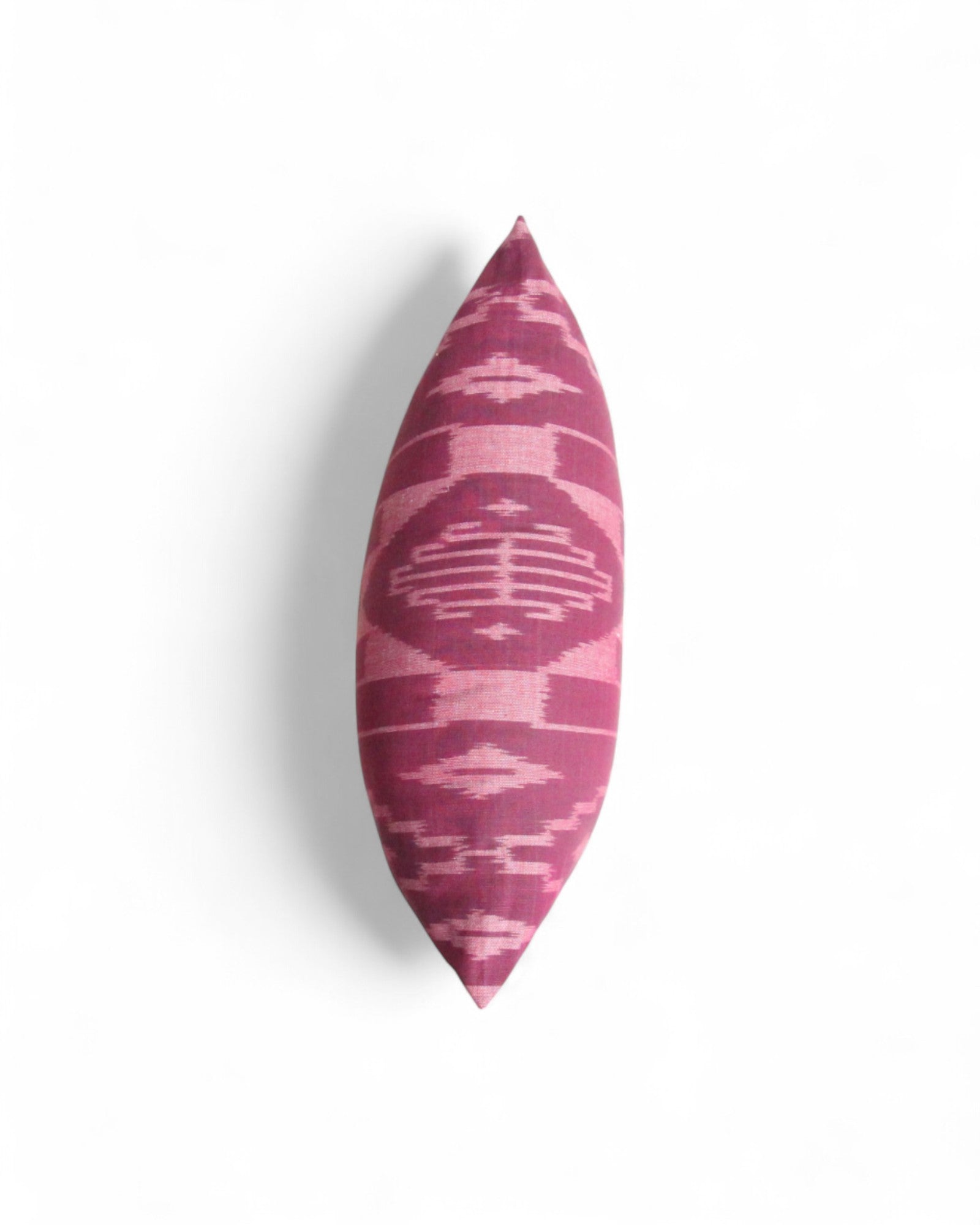 Square Cushion, Handwoven Mudmee (ikat) Fabric - Burgundy