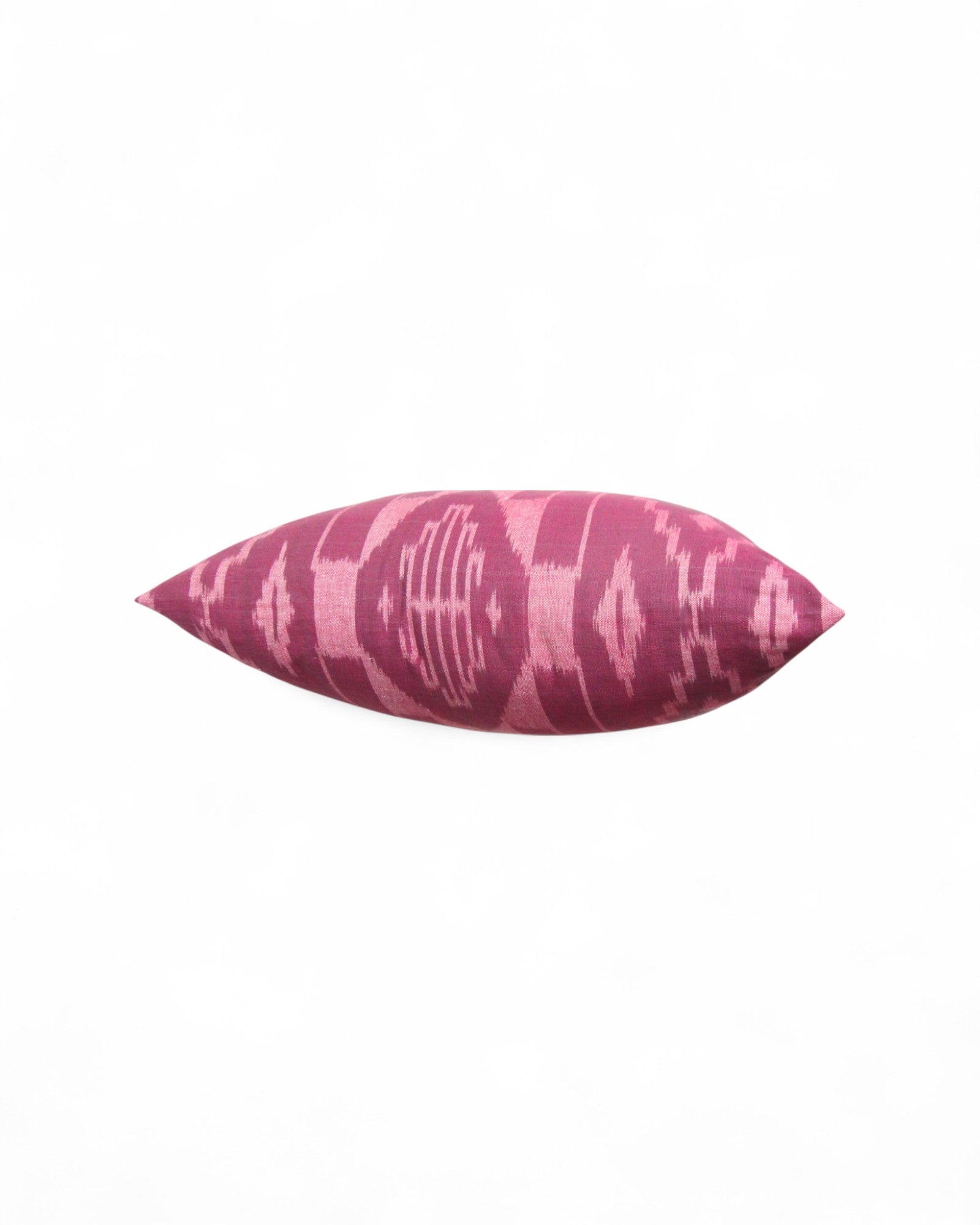 Square Cushion, Handwoven Mudmee (ikat) Fabric - Burgundy