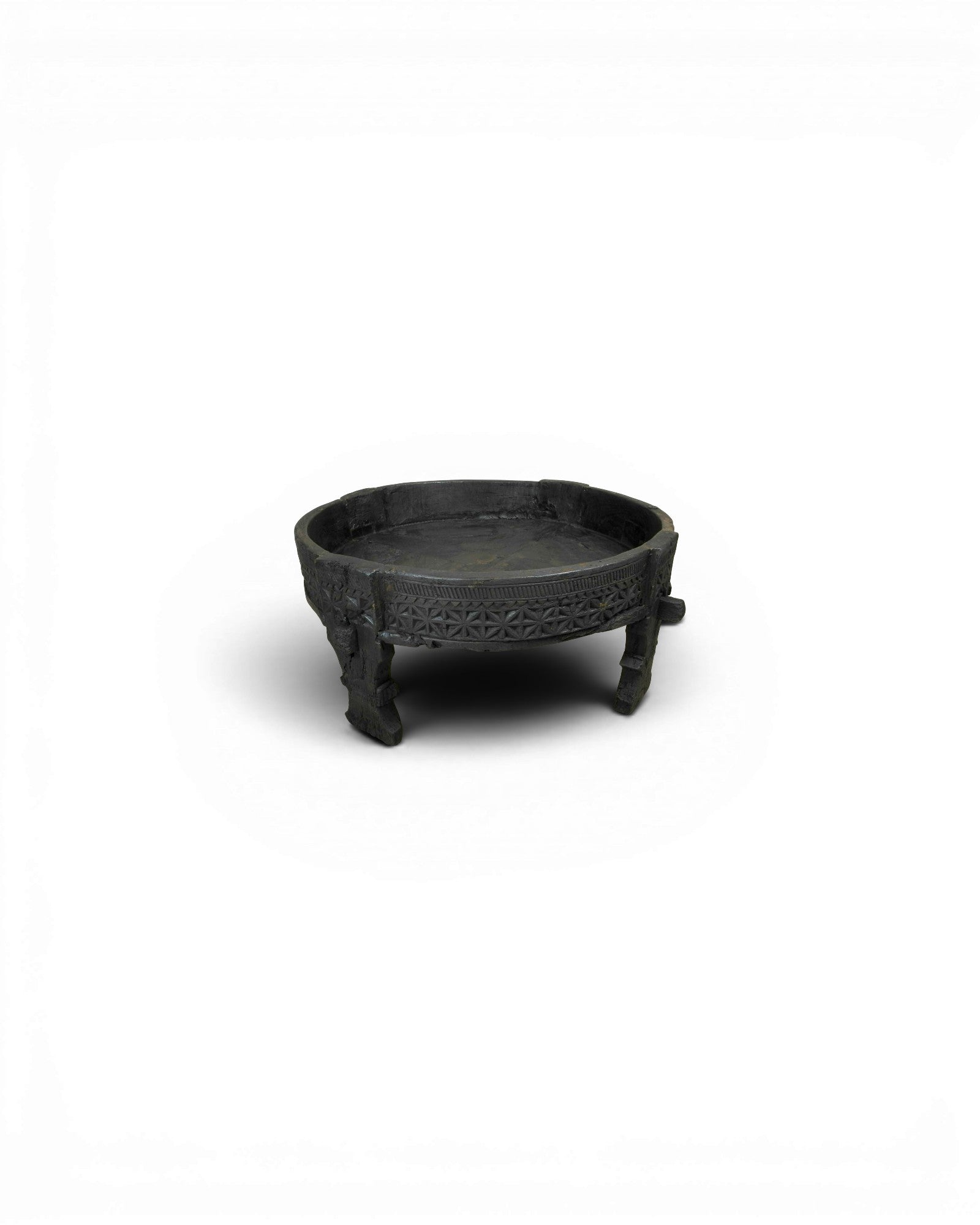 Antique Round Acacia Wood Mill Table - Surround Living - 1