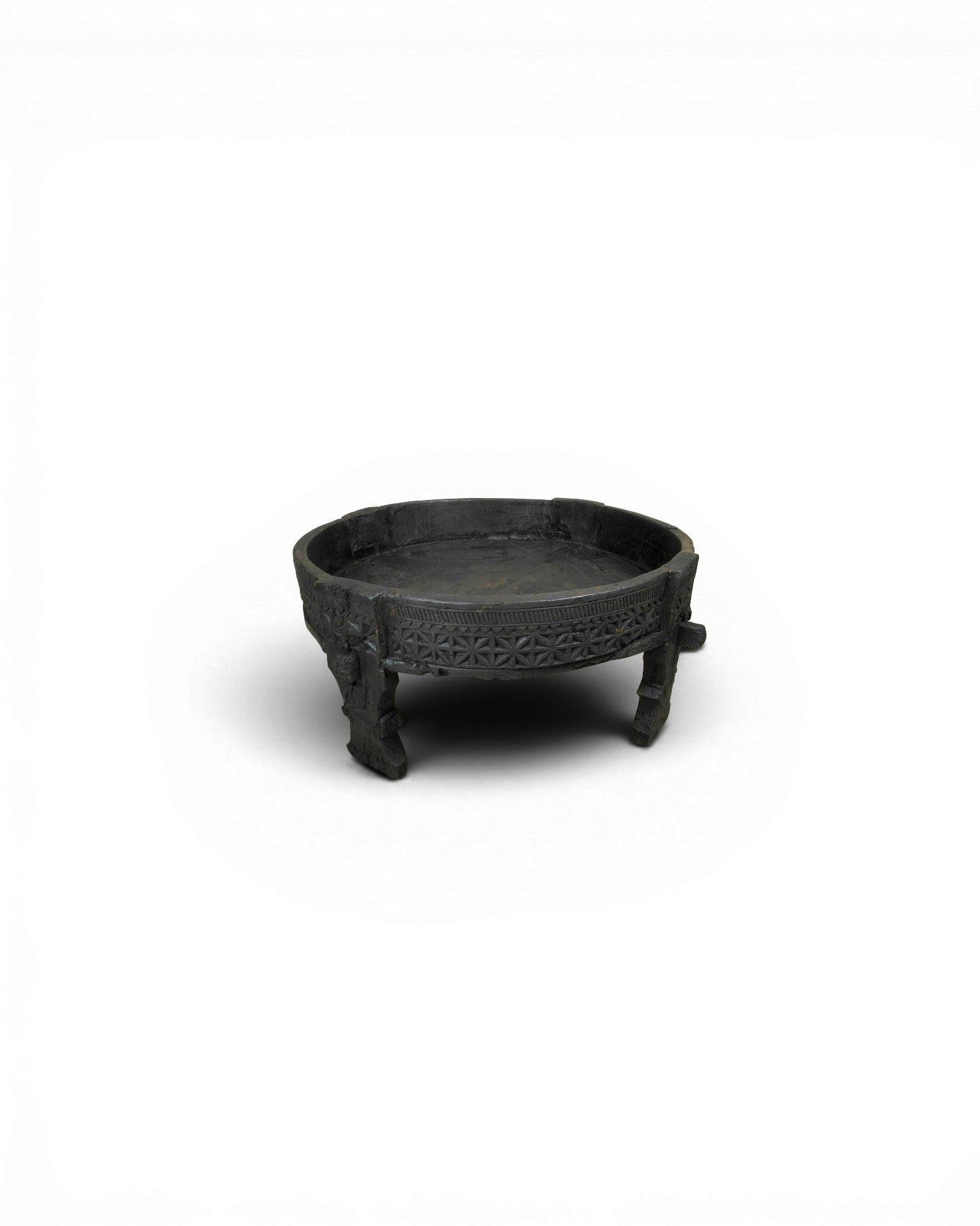 Antique Round Acacia Wood Mill Table - Surround Living - 1