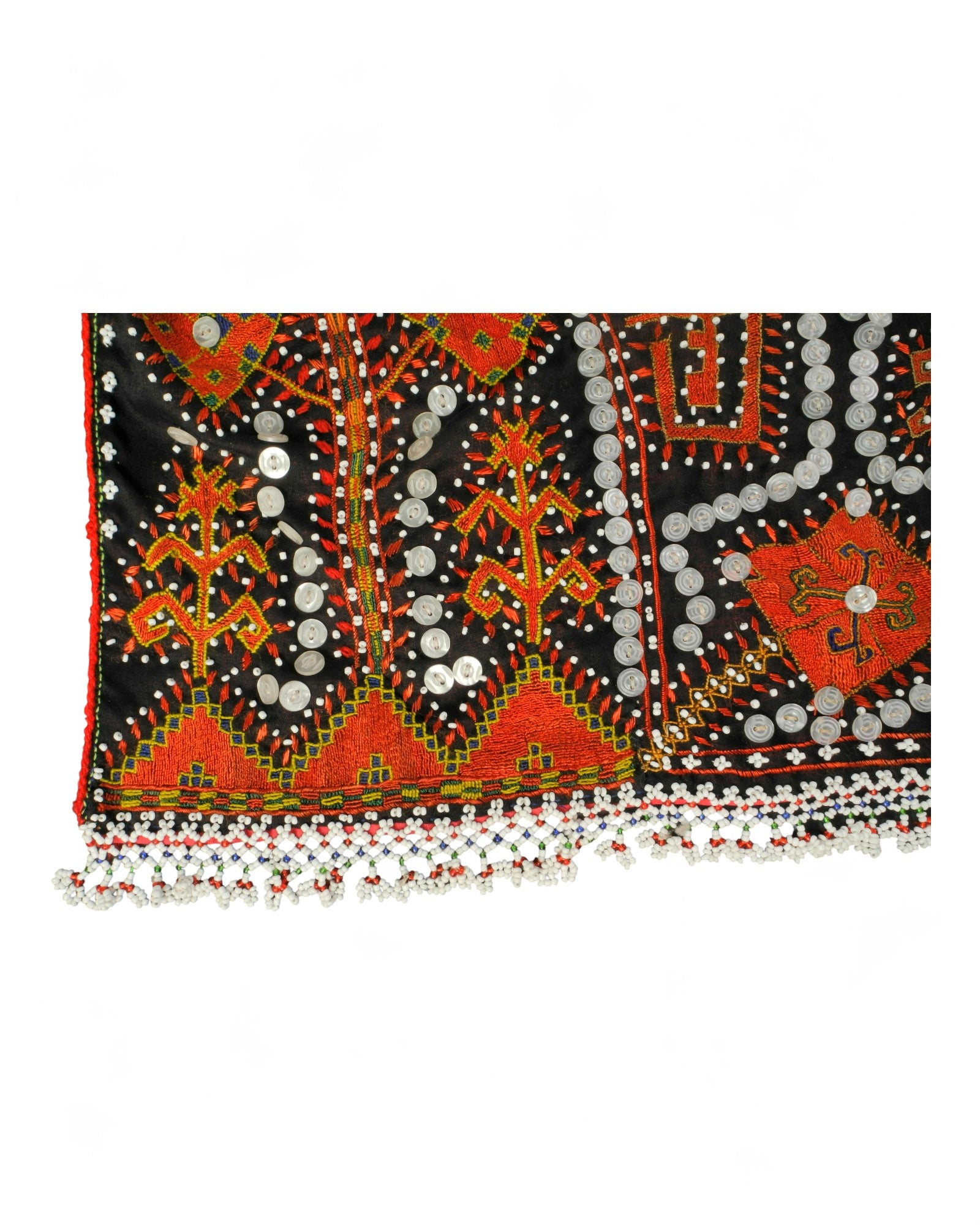 Kohistan Beaded Girl’s Ceremonial Cap with Embroidered Cape