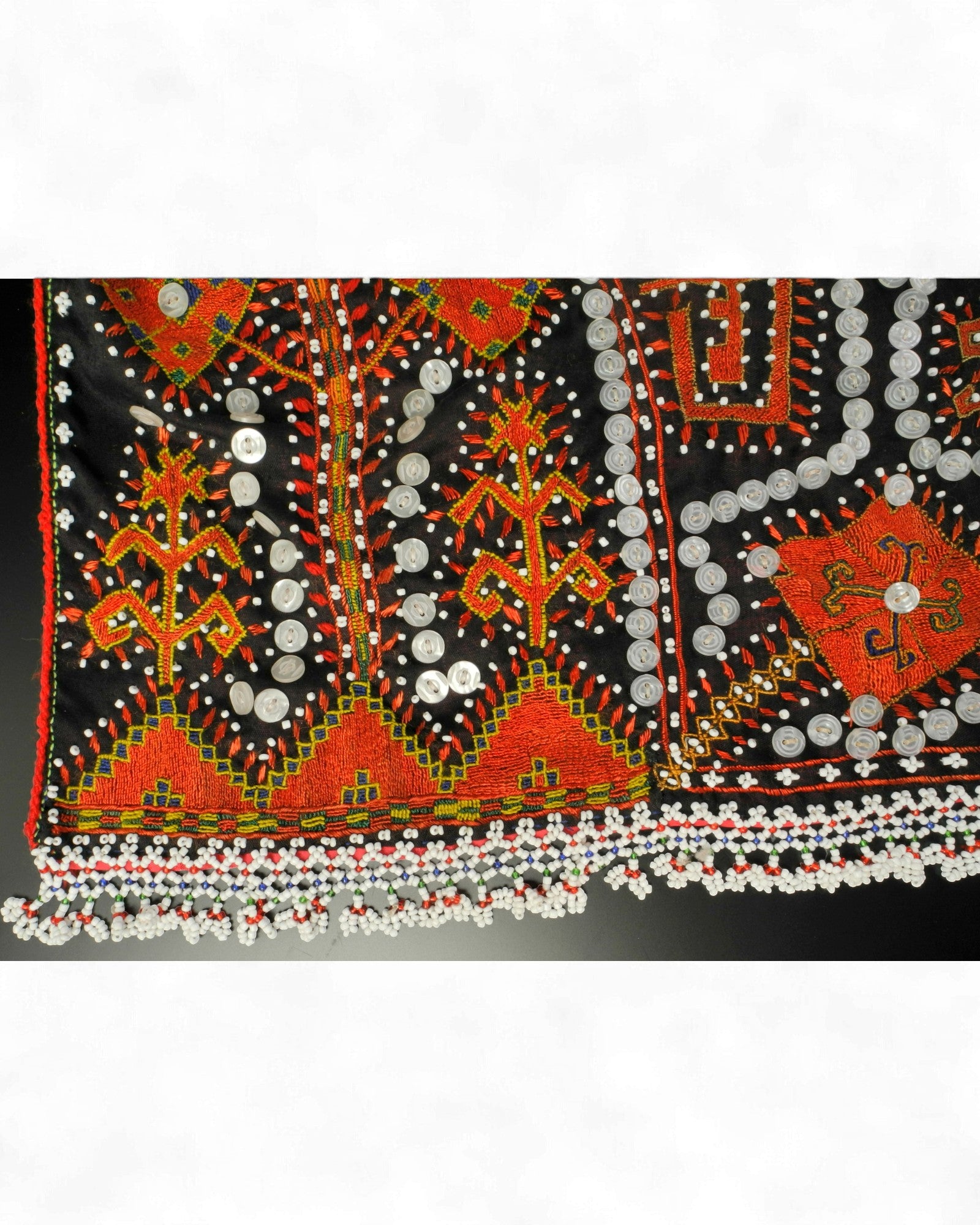 Kohistan Beaded Girl’s Ceremonial Cap with Embroidered Cape