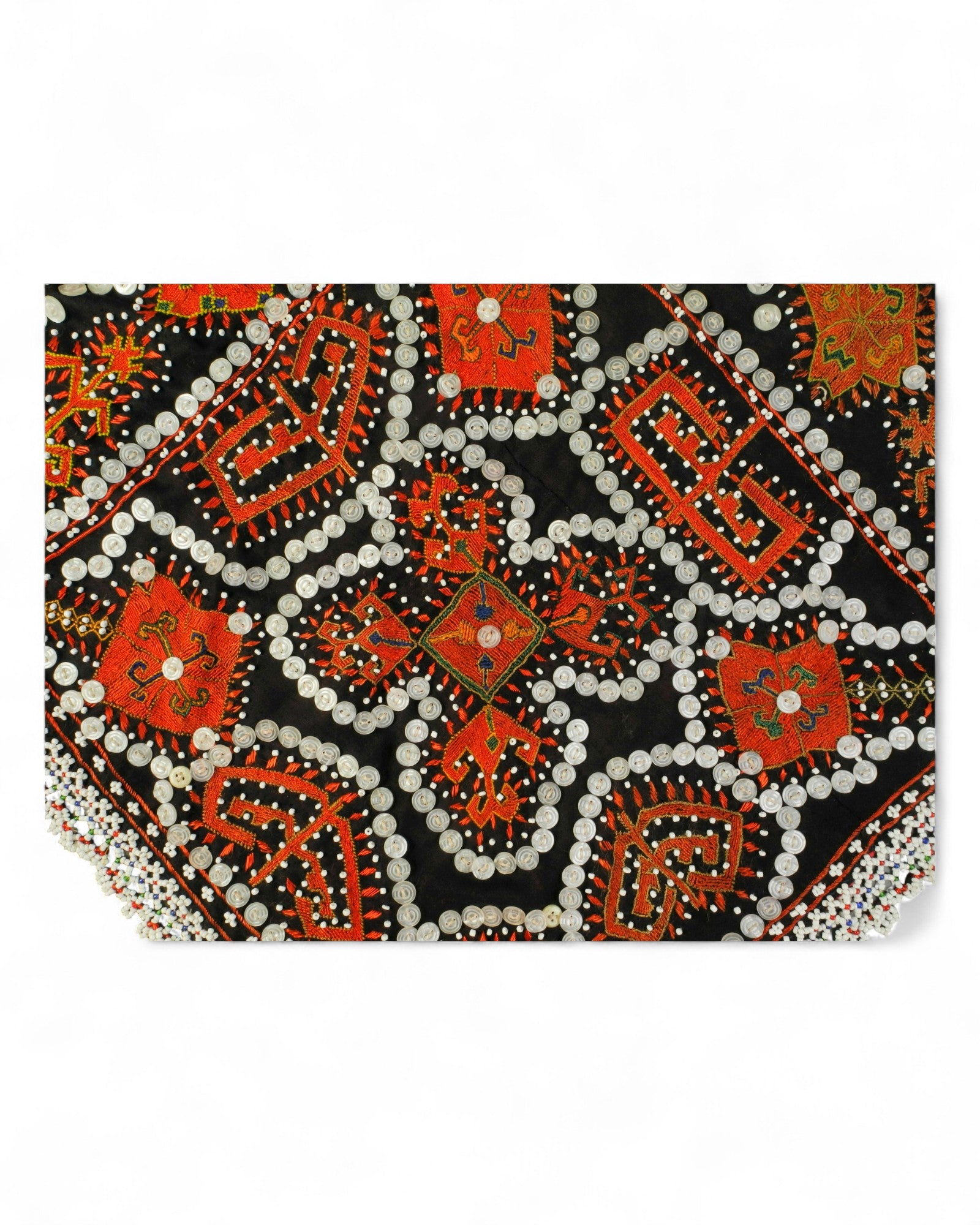 Kohistan Beaded Girl’s Ceremonial Cap with Embroidered Cape