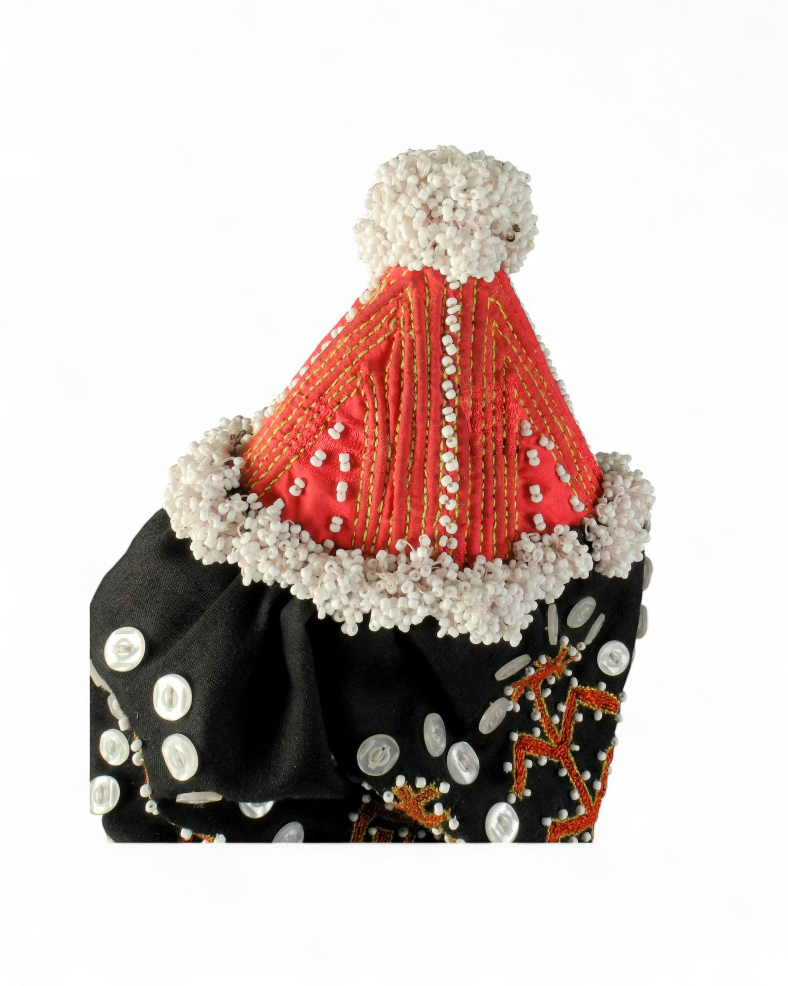 Kohistan Beaded Girl’s Ceremonial Cap with Embroidered Cape