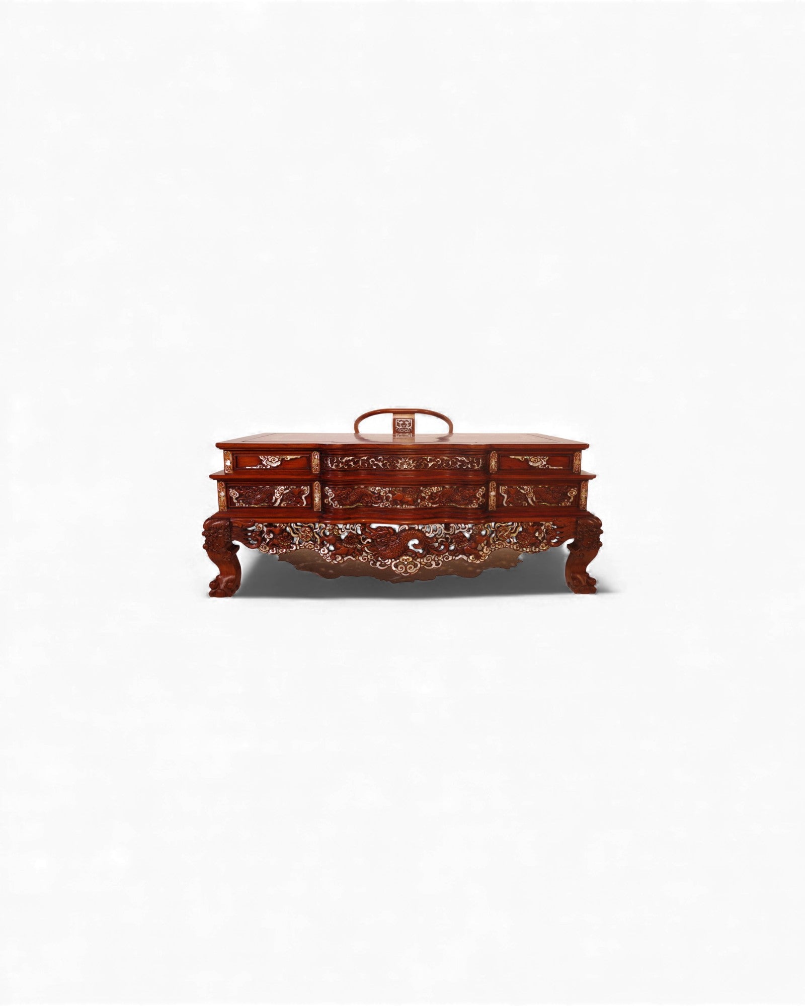 Mother of Pearl Chinese Reproduction Grand Working Table