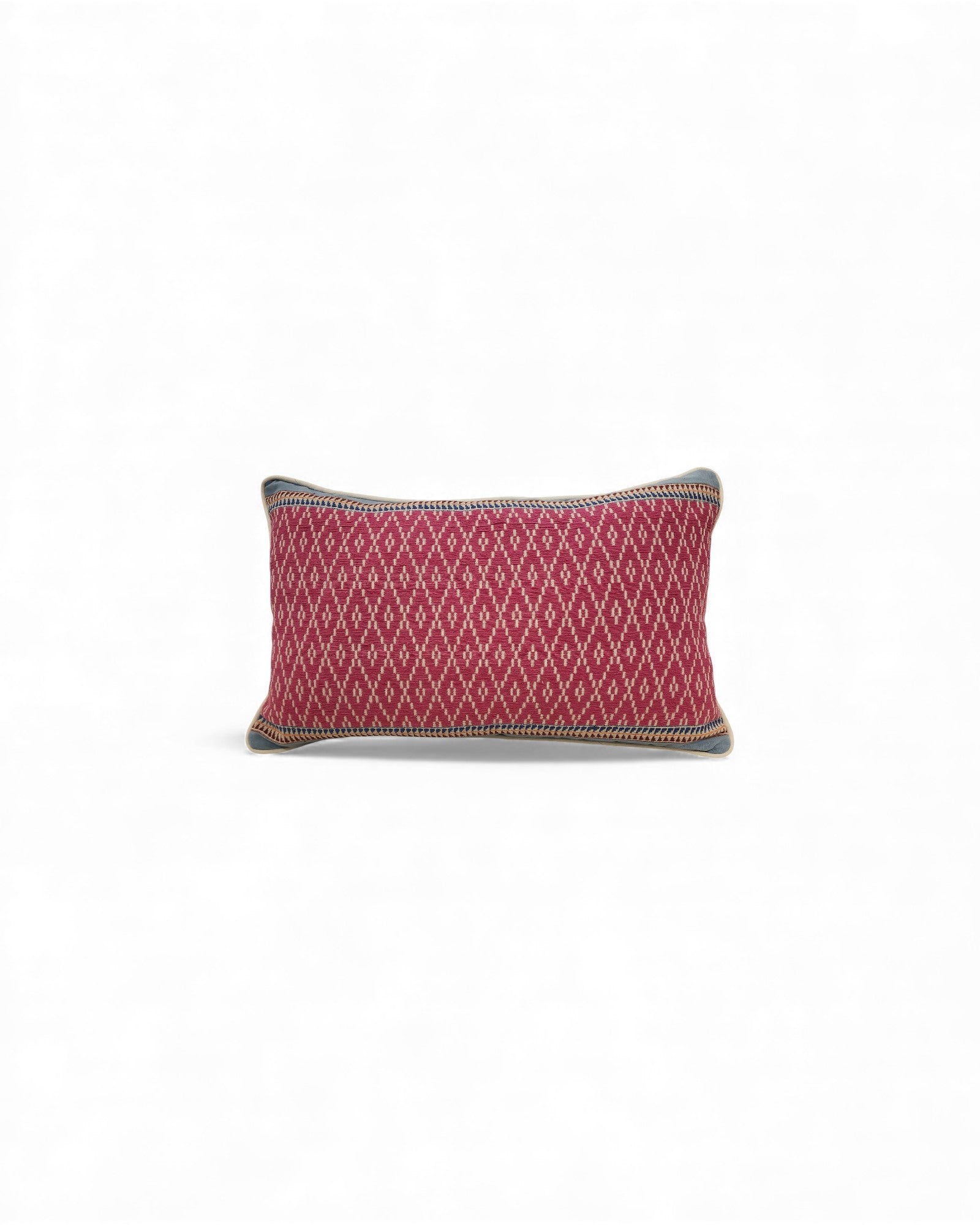 Handwoven Khit Lumbar Cushion - Pink & Baby Blue