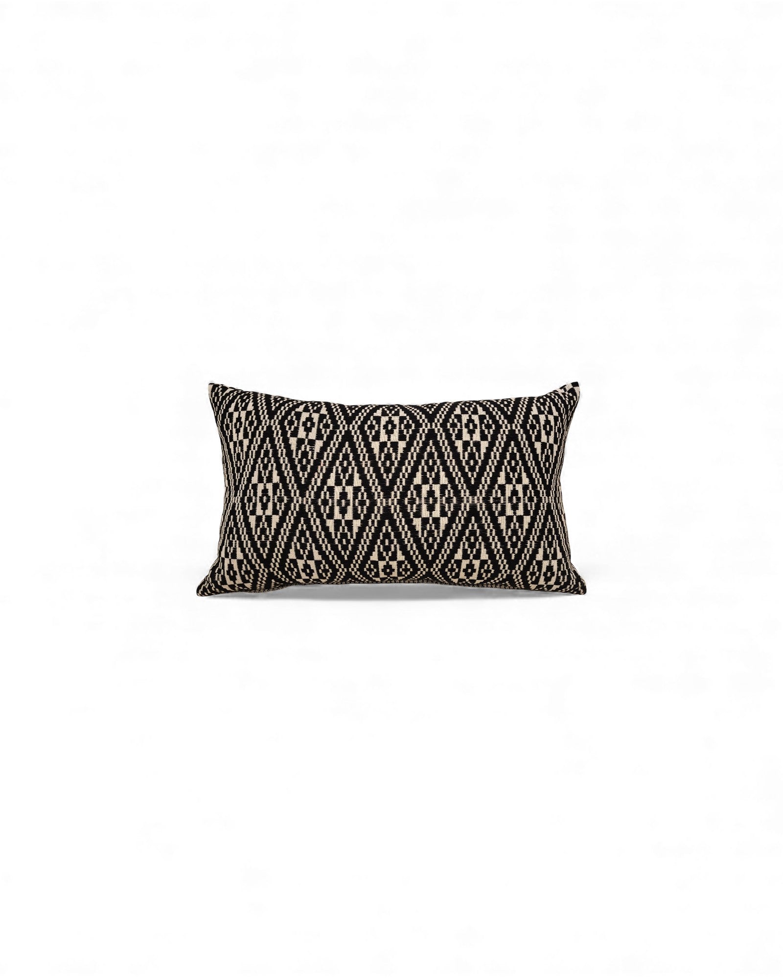 Handwoven Khit Lumbar Cushion - Black & Cream