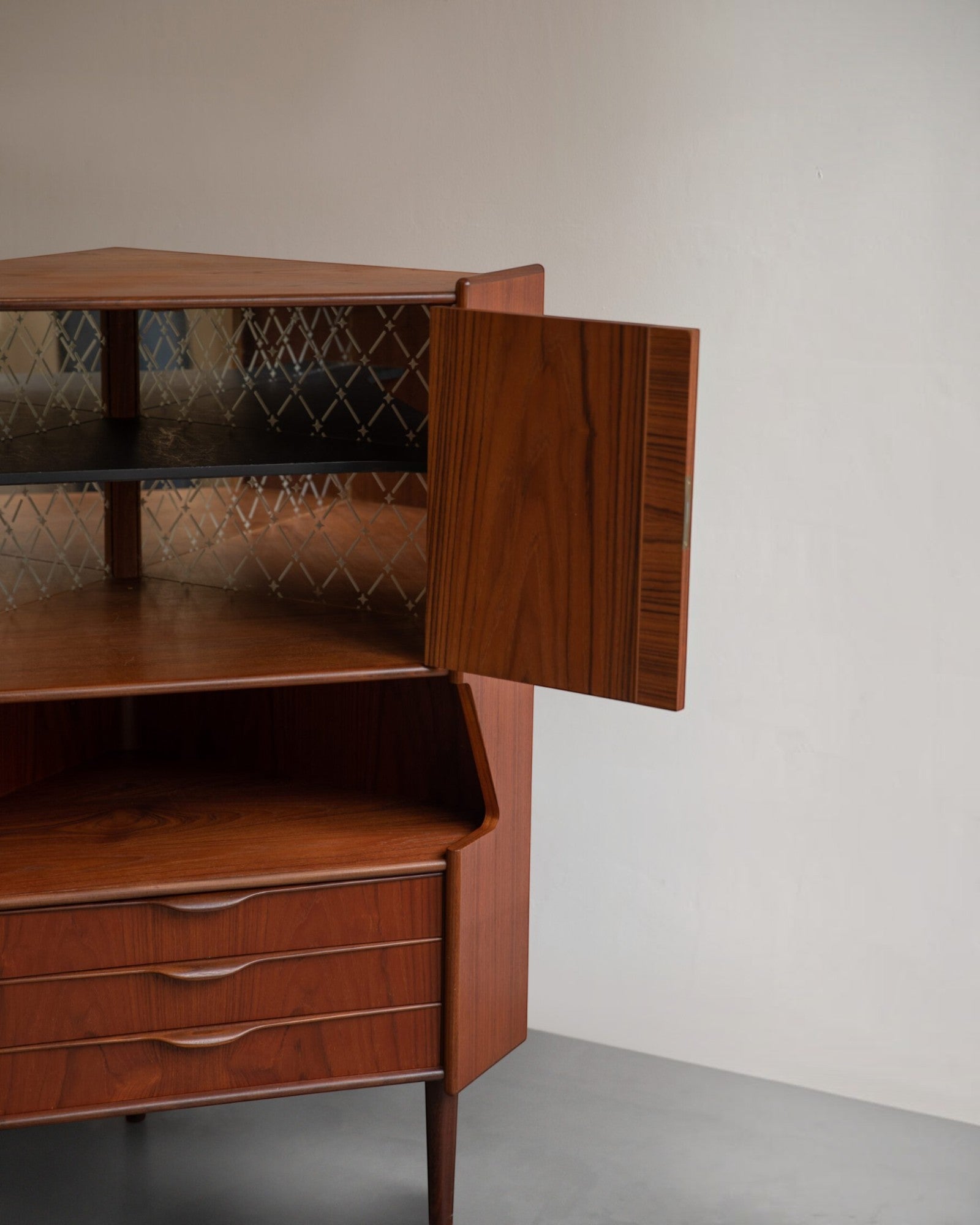 Danish Corner Bar Cabinet by Brdr. Falsig Møbelfabrik