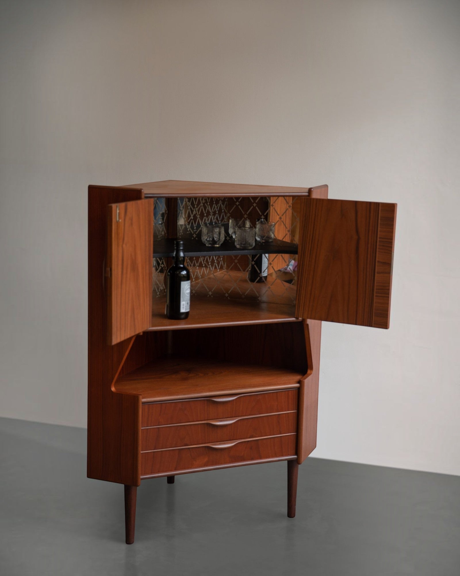 Danish Corner Bar Cabinet by Brdr. Falsig Møbelfabrik