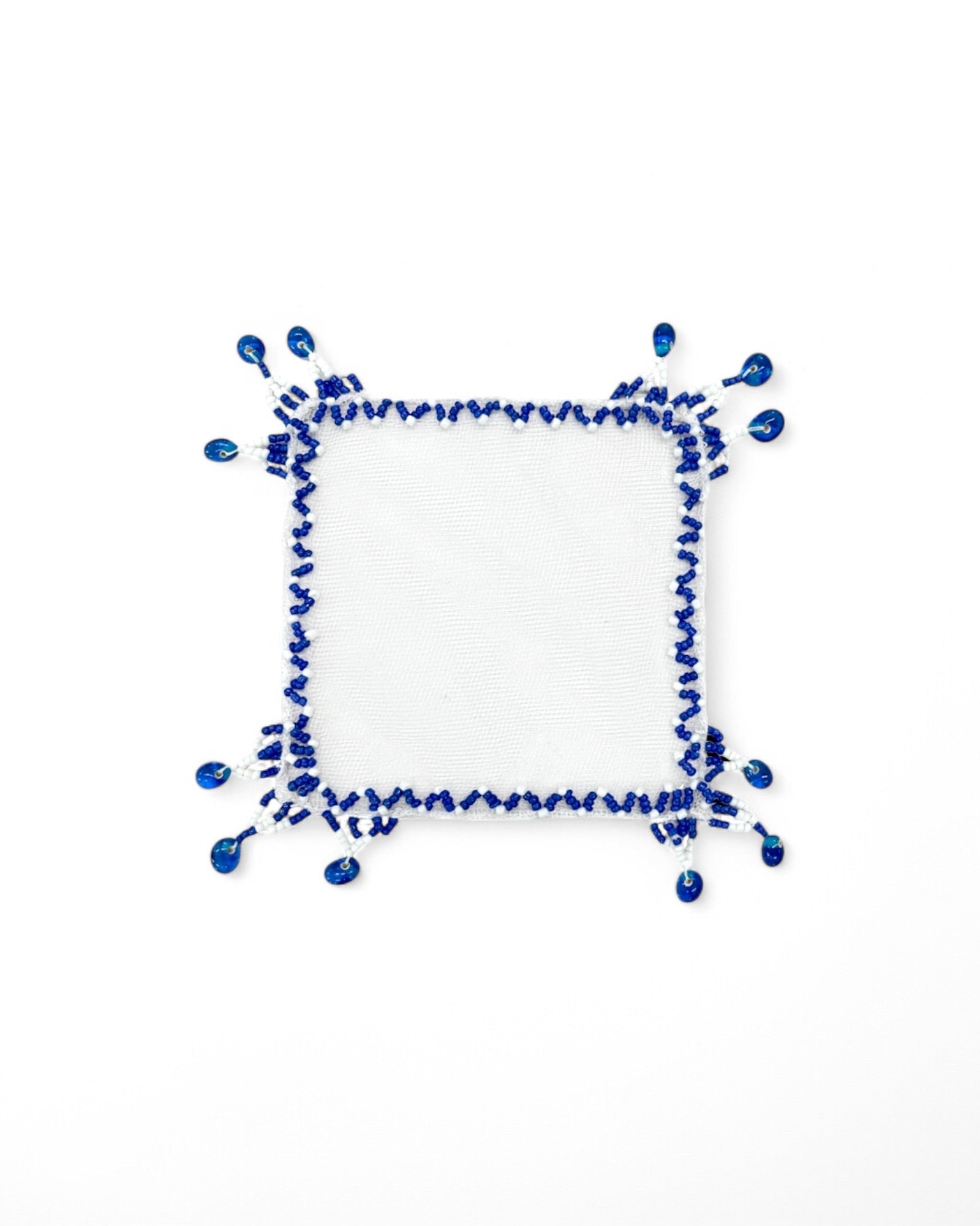 Hand-Embroidered Glass Cover - Set of 6