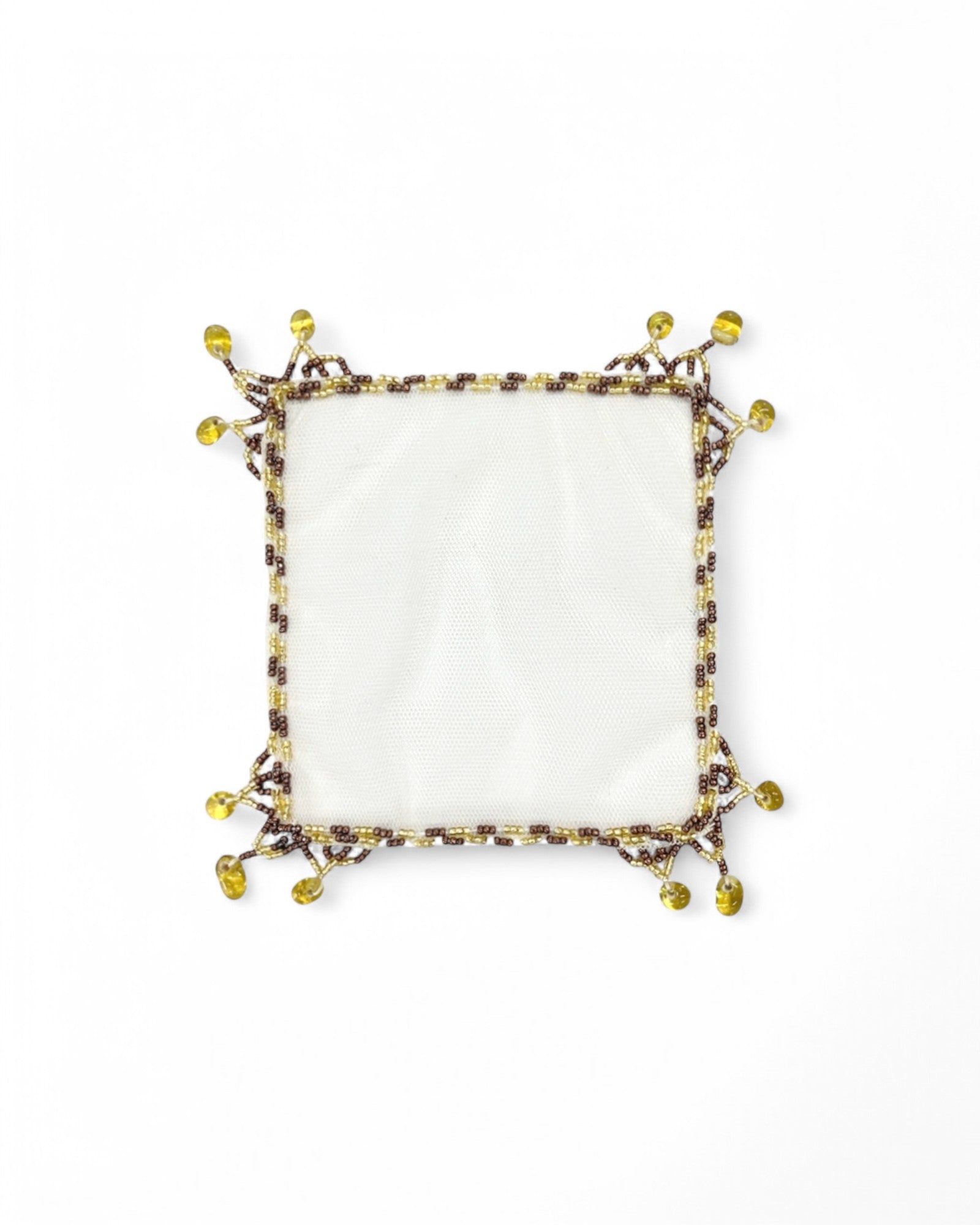 Hand-Embroidered Glass Cover - Set of 6