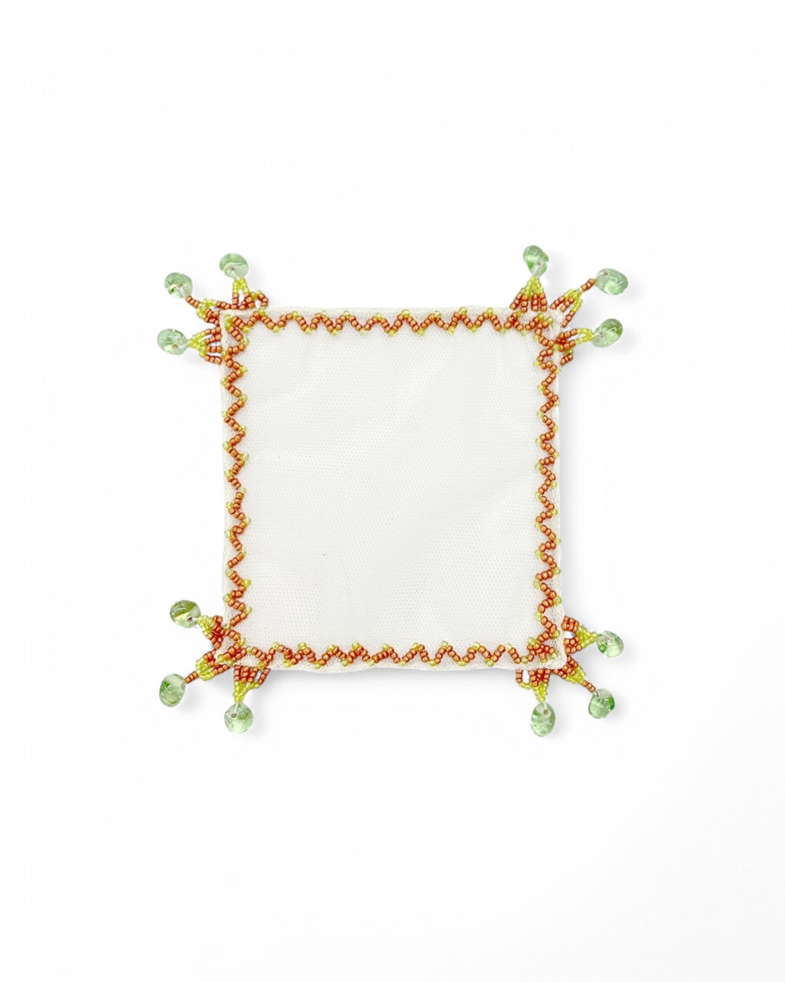 Hand-Embroidered Glass Cover - Set of 6