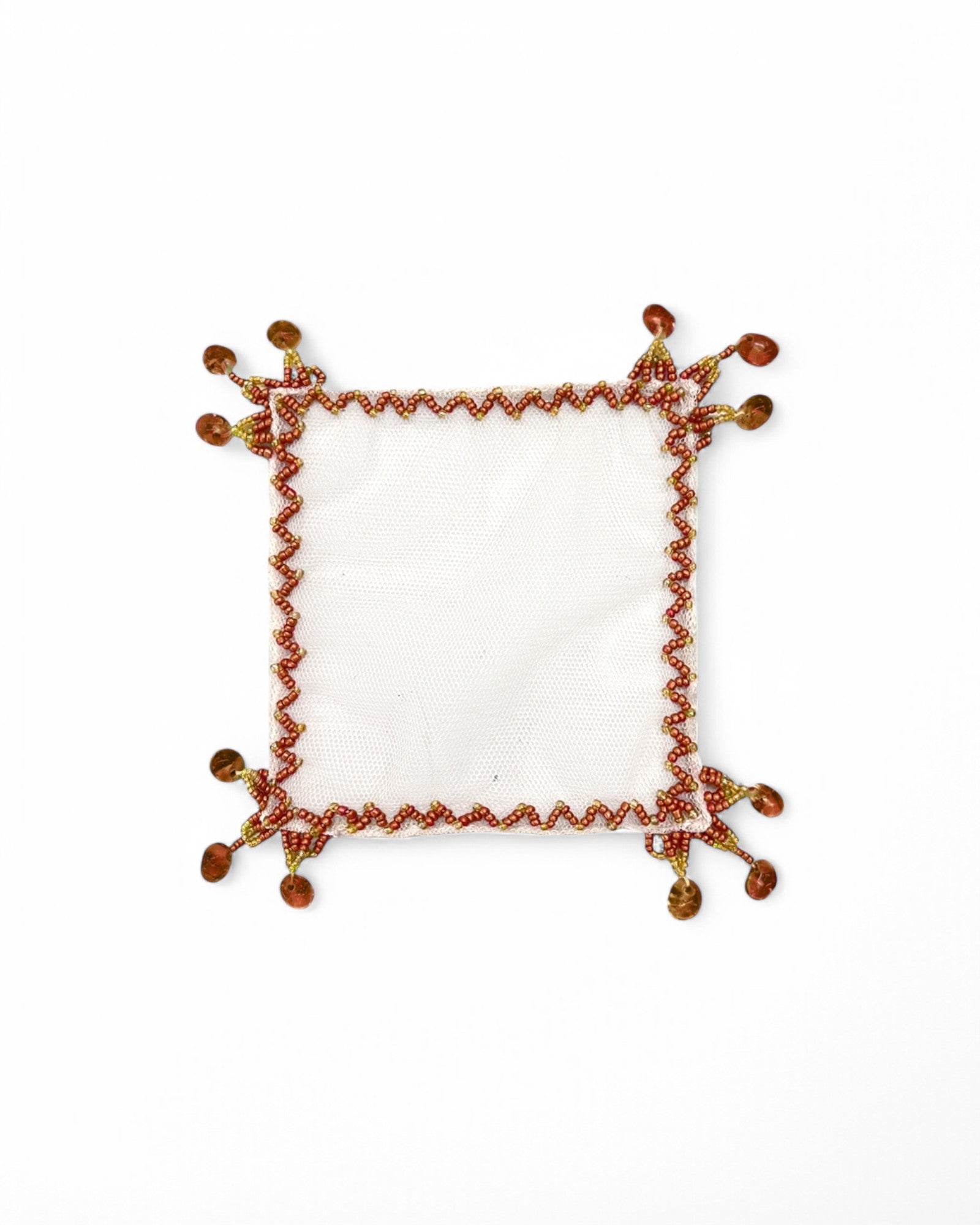 Hand-Embroidered Glass Cover - Set of 6