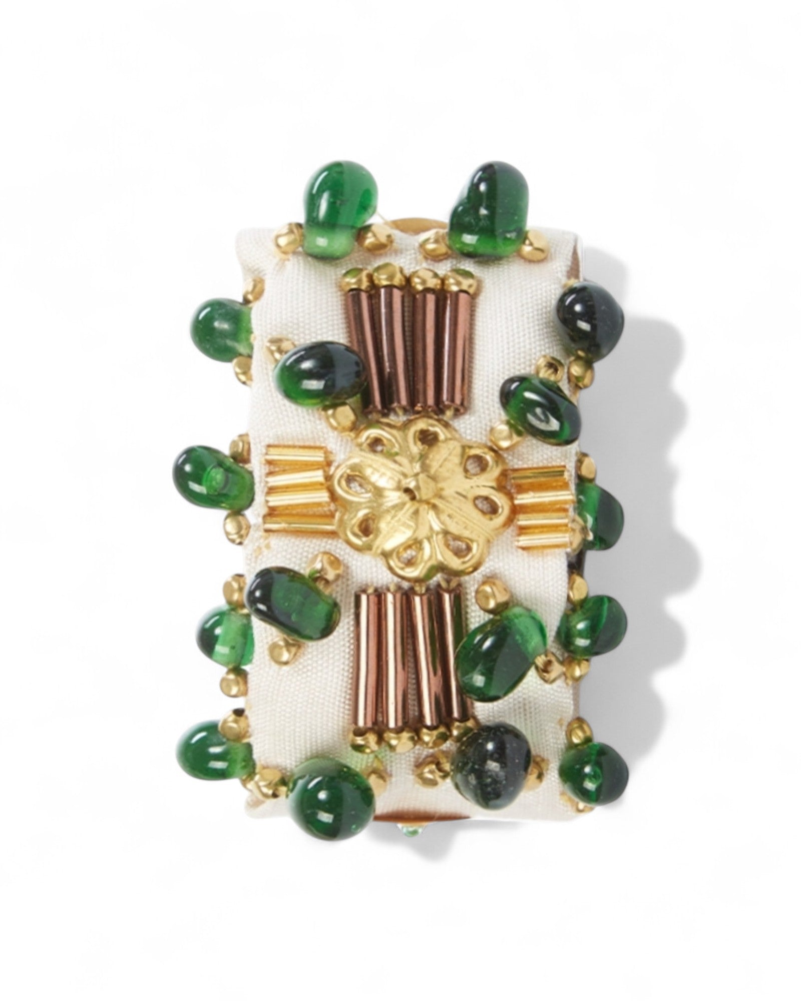 Thai Silk Multi-Crystal Napkin Rings - Set of 6