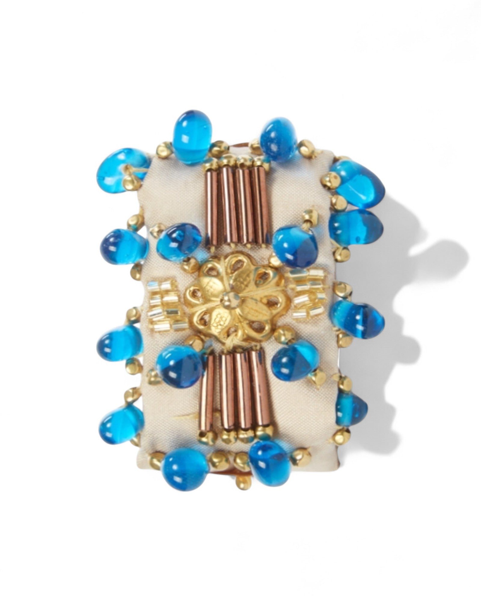 Thai Silk Multi-Crystal Napkin Rings - Set of 6