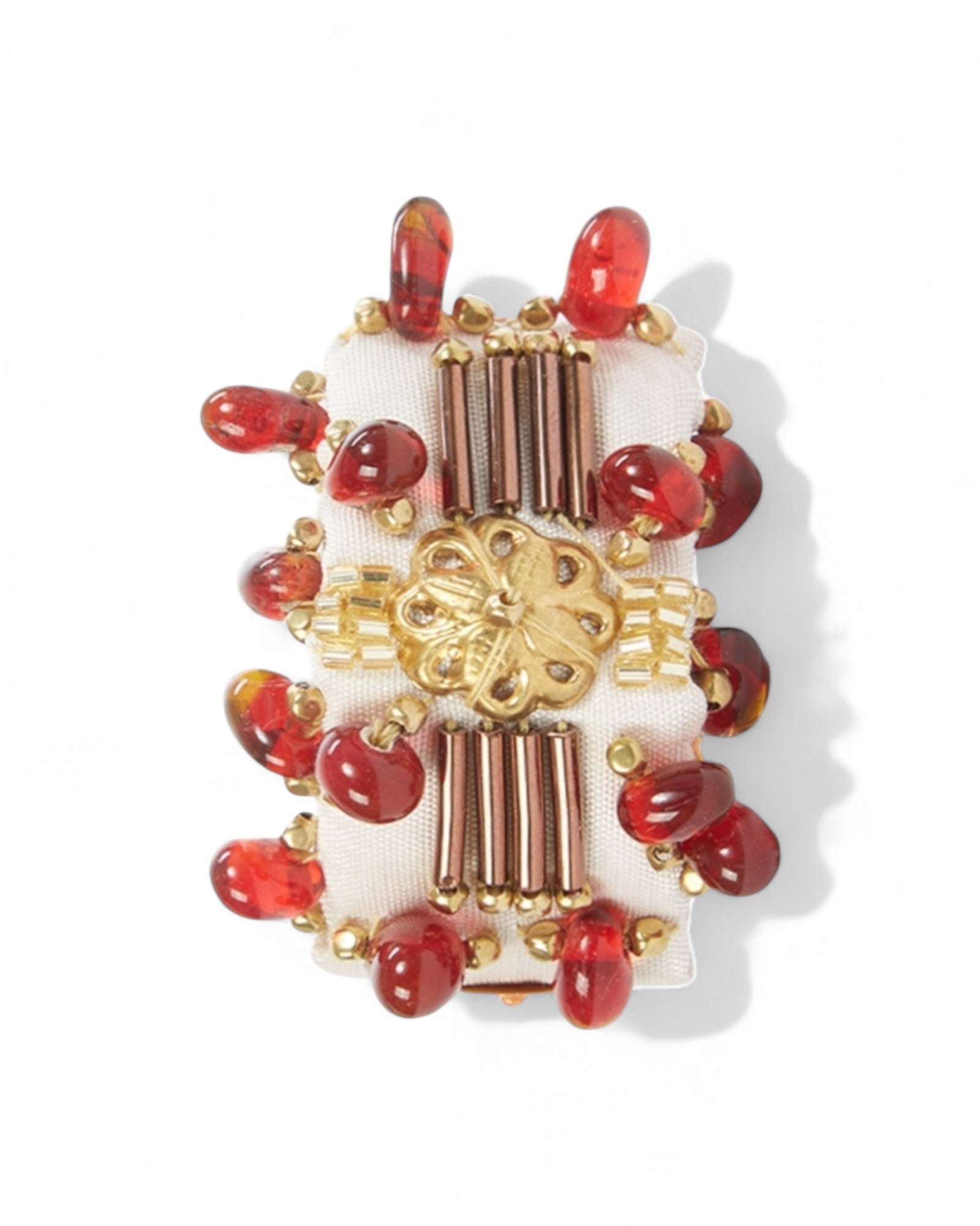 Thai Silk Multi-Crystal Napkin Rings - Set of 6
