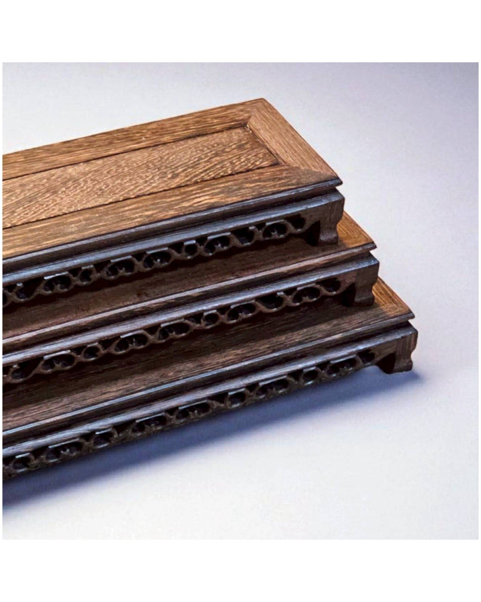 Chinese Carved Hardwood Display Stands - Set of 3
