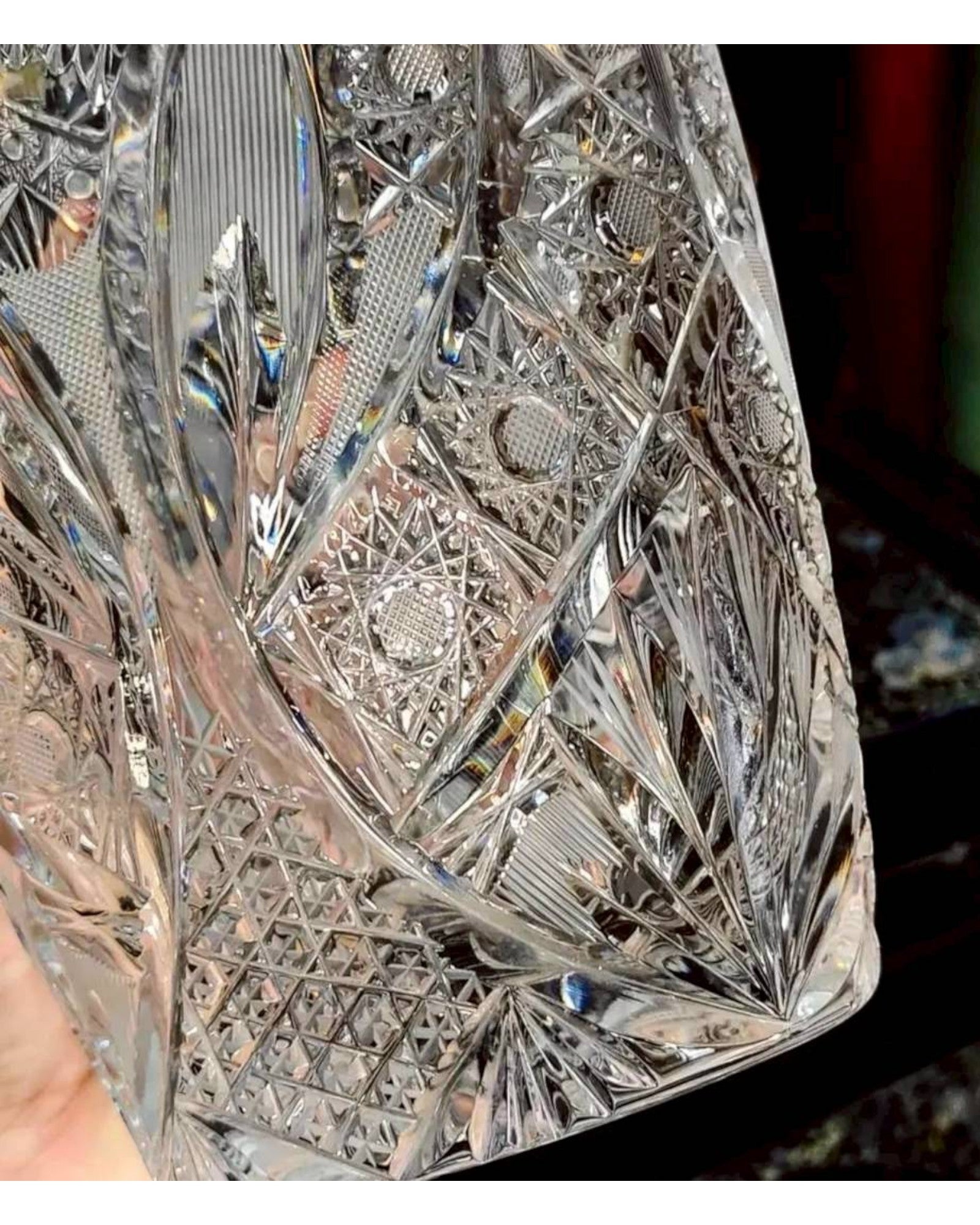 Vintage Deep-Cut European Crystal Vase