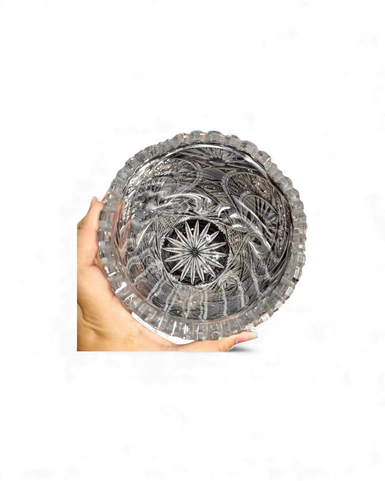 Vintage Deep-Cut European Crystal Vase