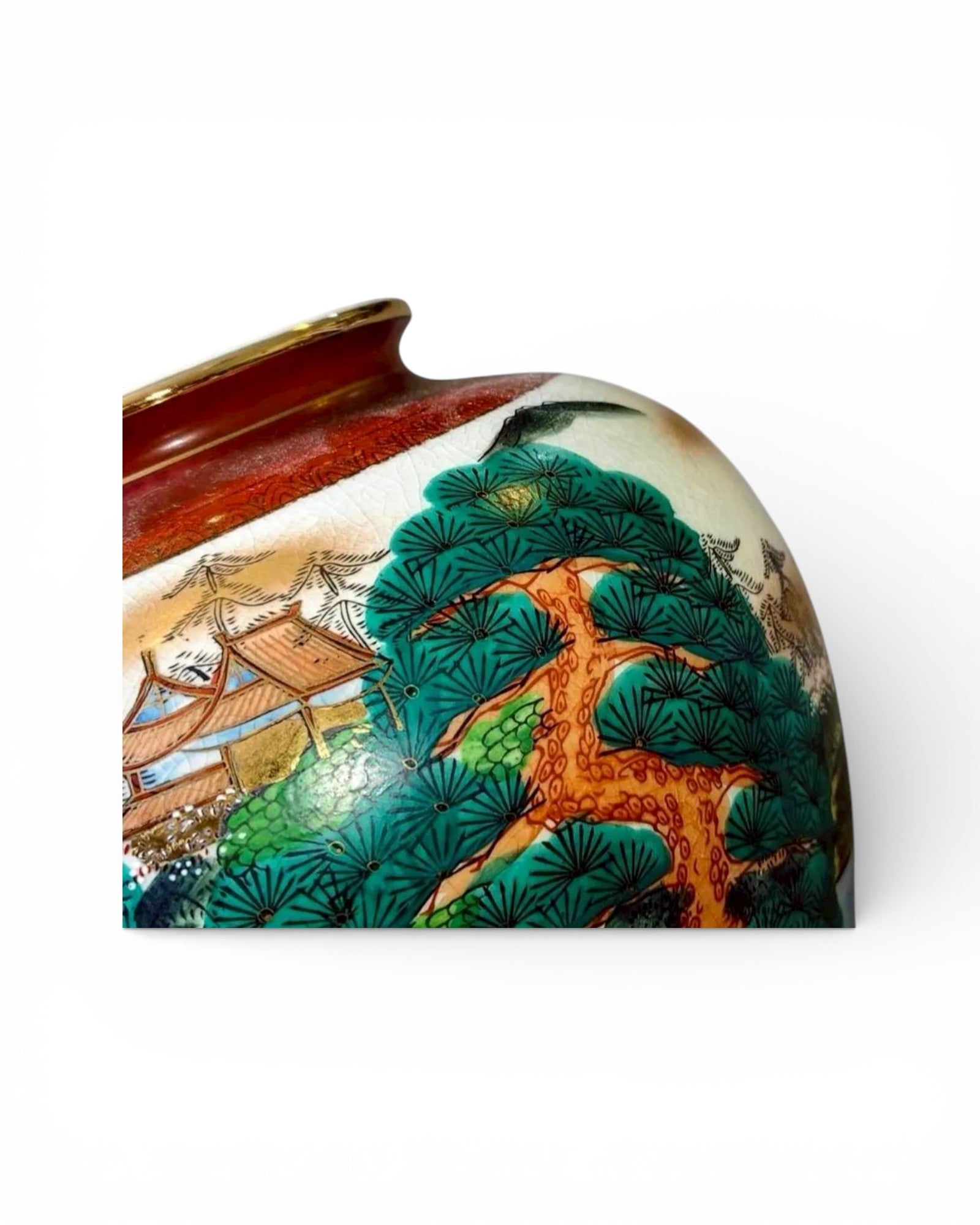 Antique Japanese Kutani Landscape Vase