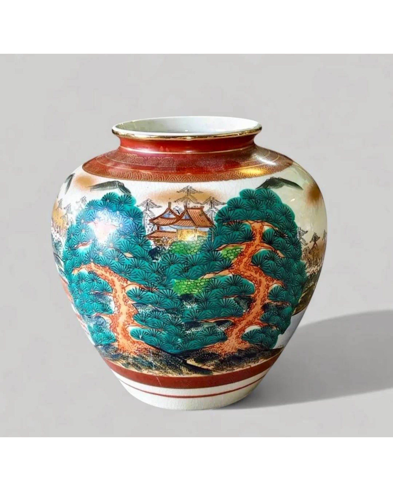 Antique Japanese Kutani Landscape Vase