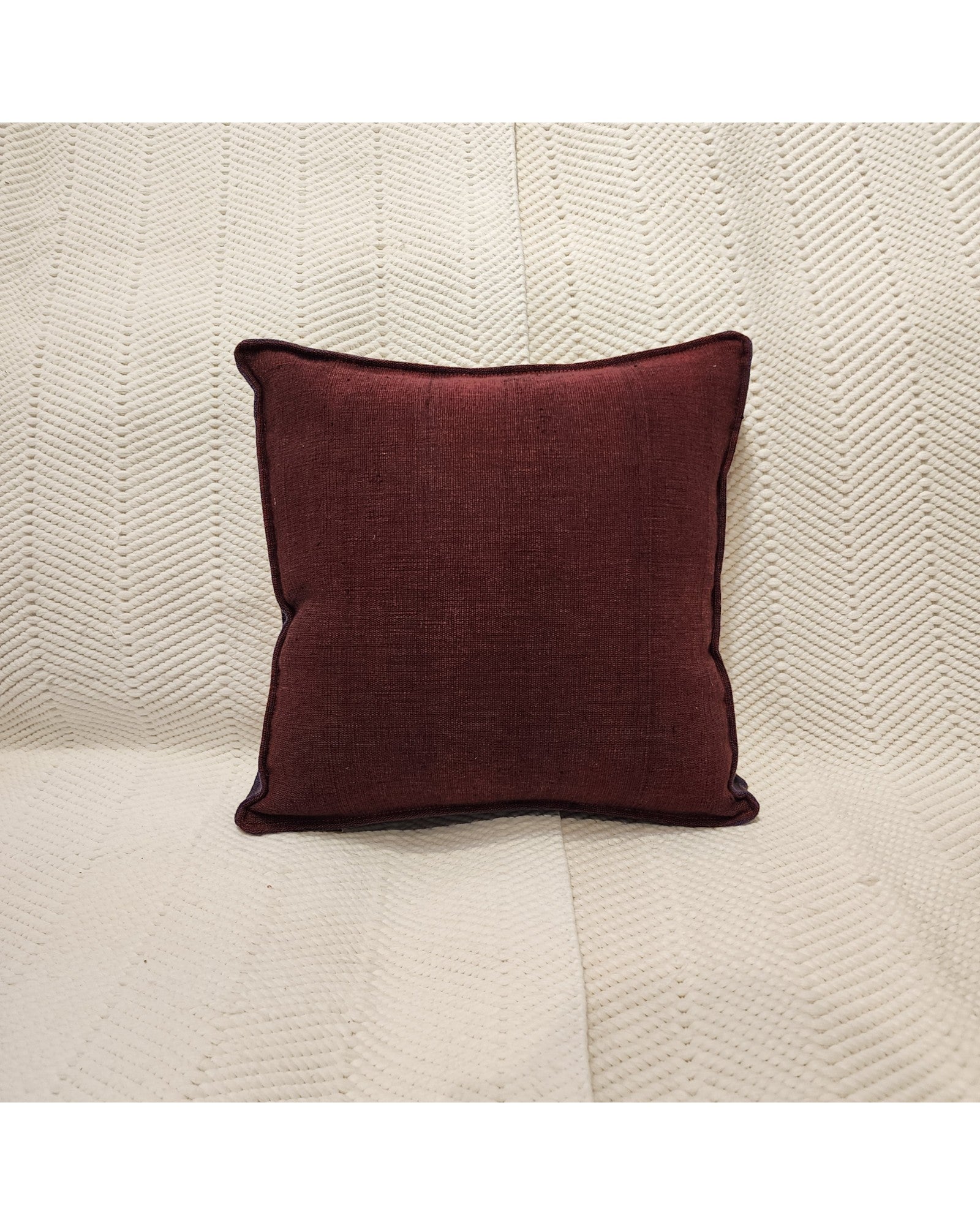 Handwoven Square Cotton Cushion with Lisu Motif Centre - Orange & Brown