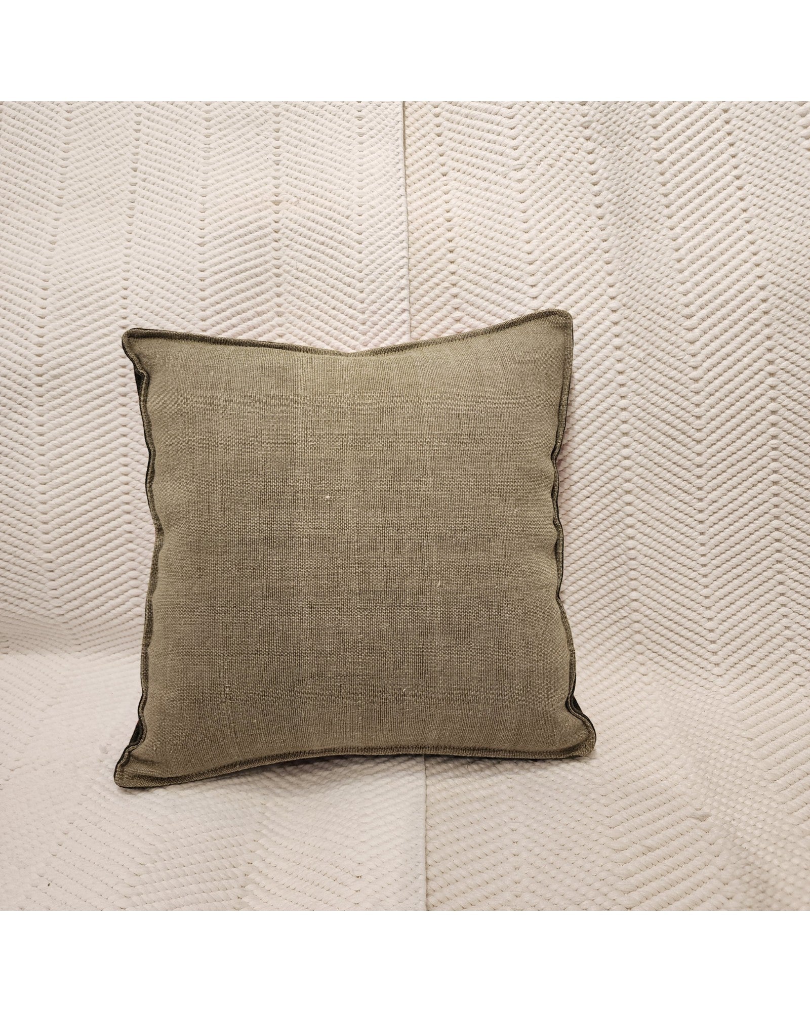 Handwoven Square Cotton Cushion with Lisu Motif Centre - Red