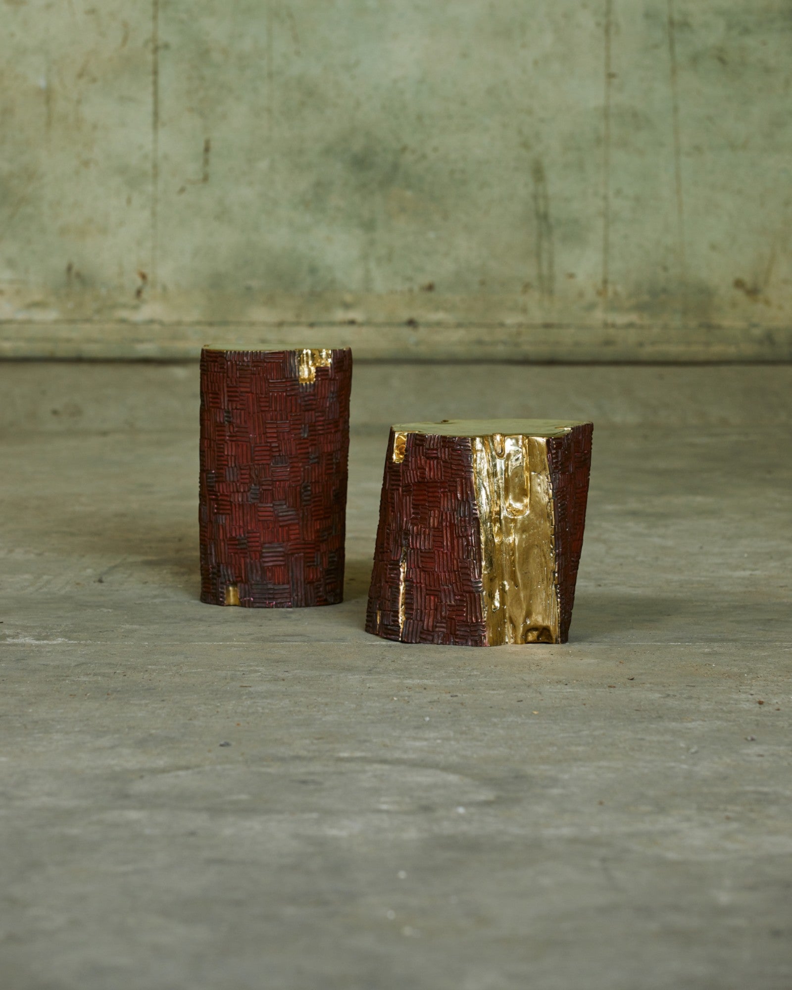 Living Collection Log Stool (L) - Polished Brass - Surround Living x Masaya