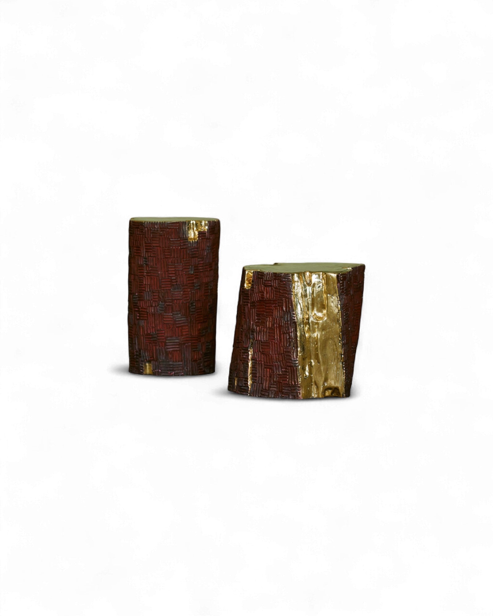 Living Collection Log Stool (L) - Polished Brass - Surround Living x Masaya
