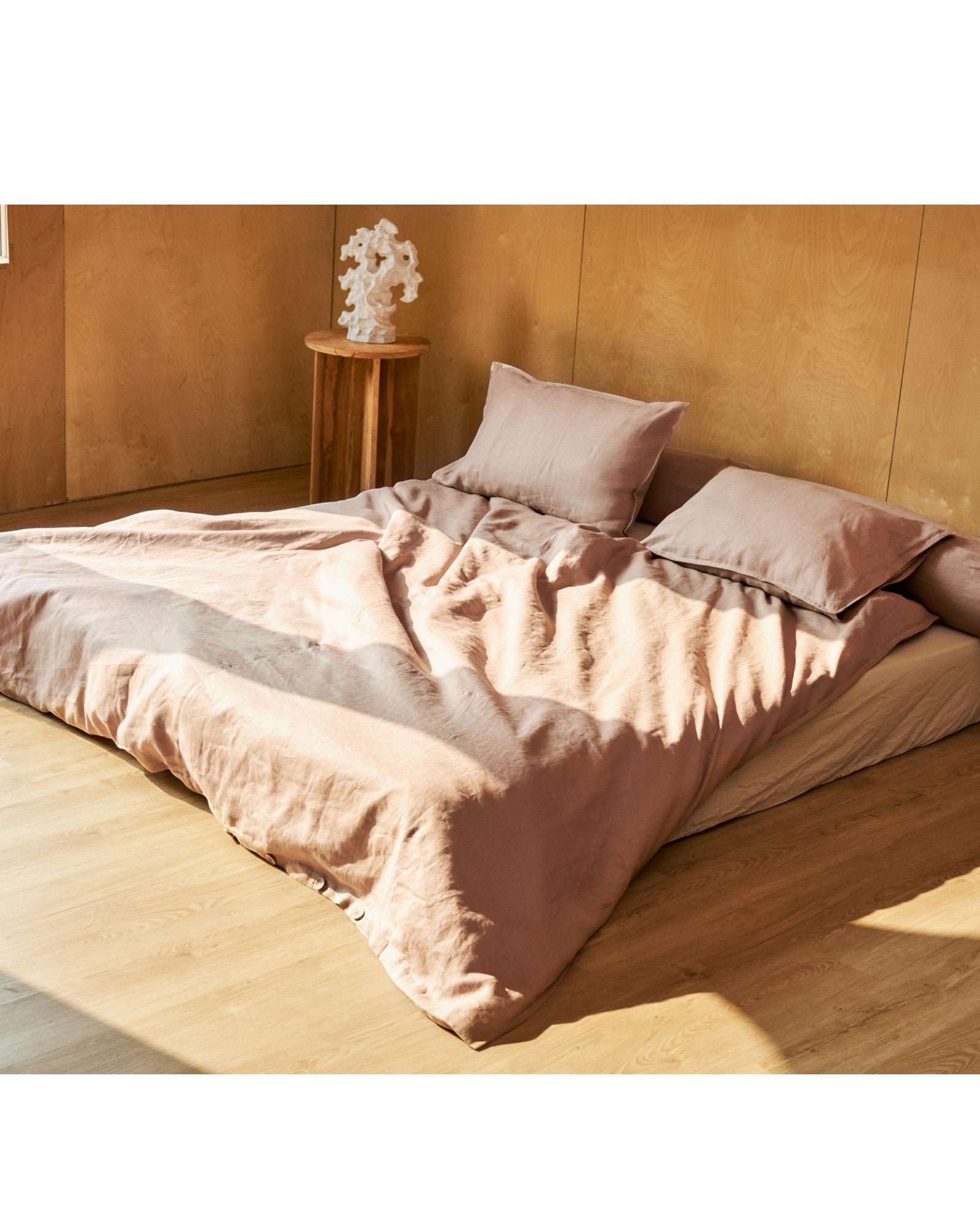 Linen Bedding Set Covers, Nude Pink - Surround Living - 5