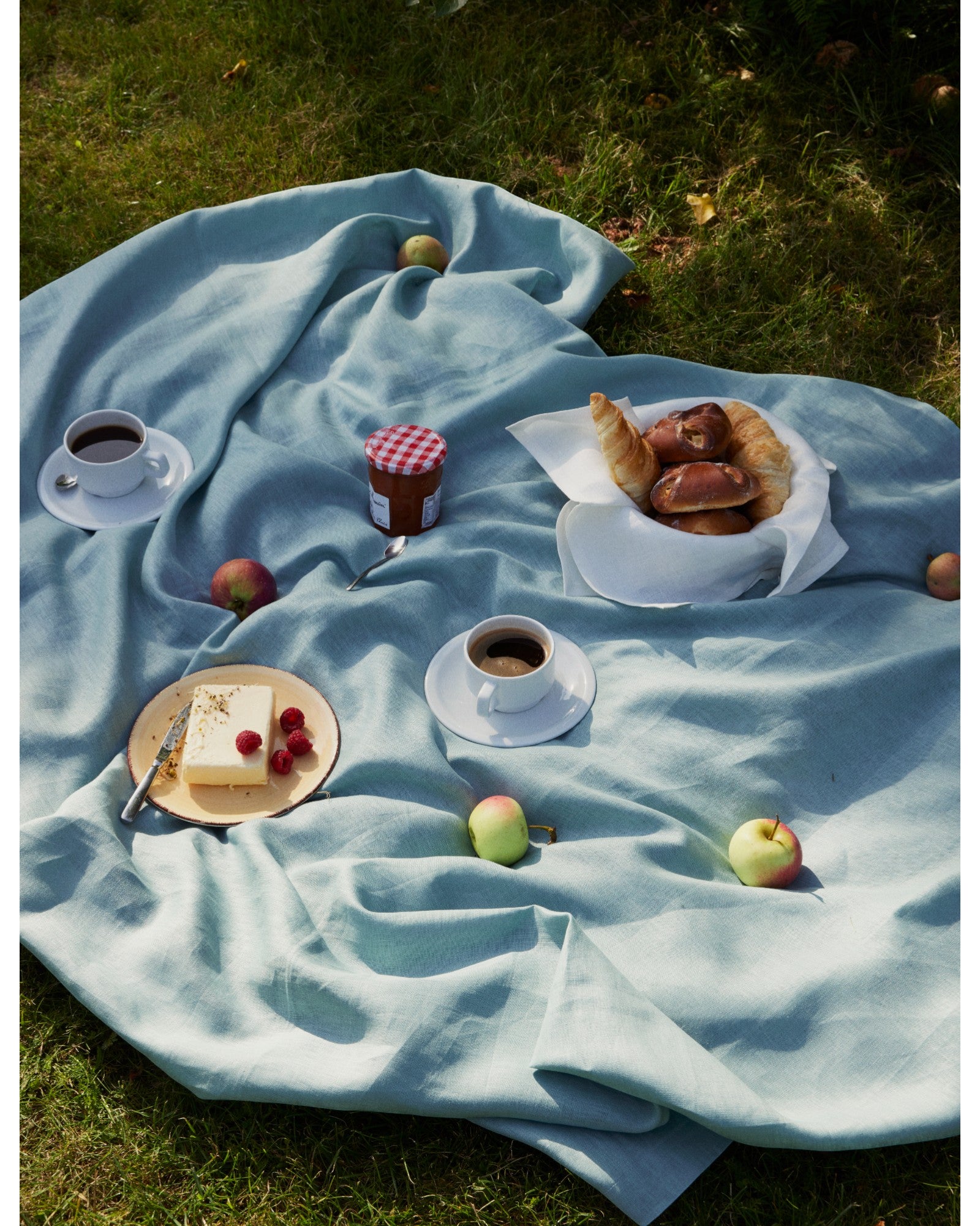 Light Blue, Classic Linen Tablecloth