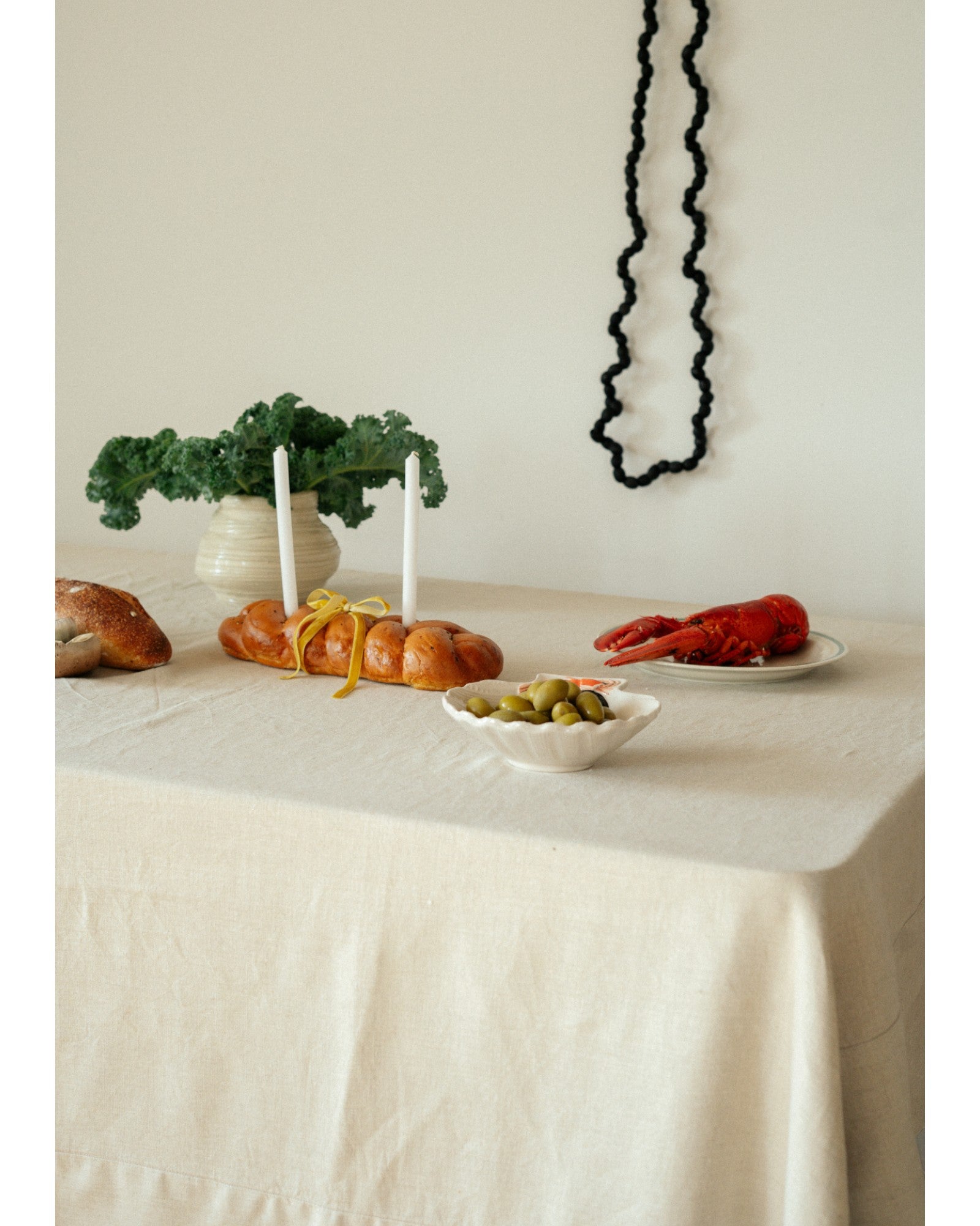 Extra Large Linen Tablecloth, Natural Colour