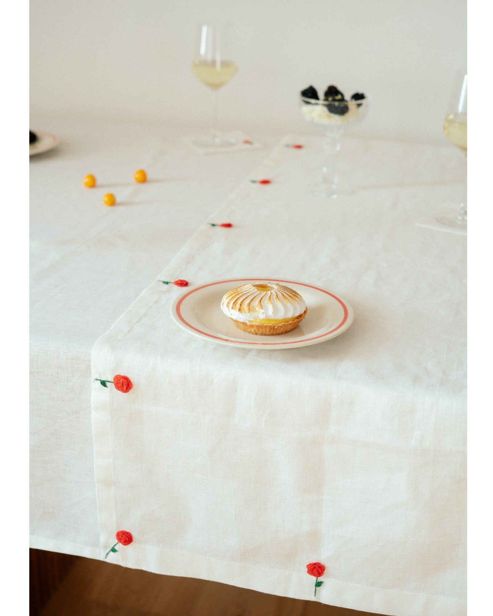Rose Embroidery Table Runner