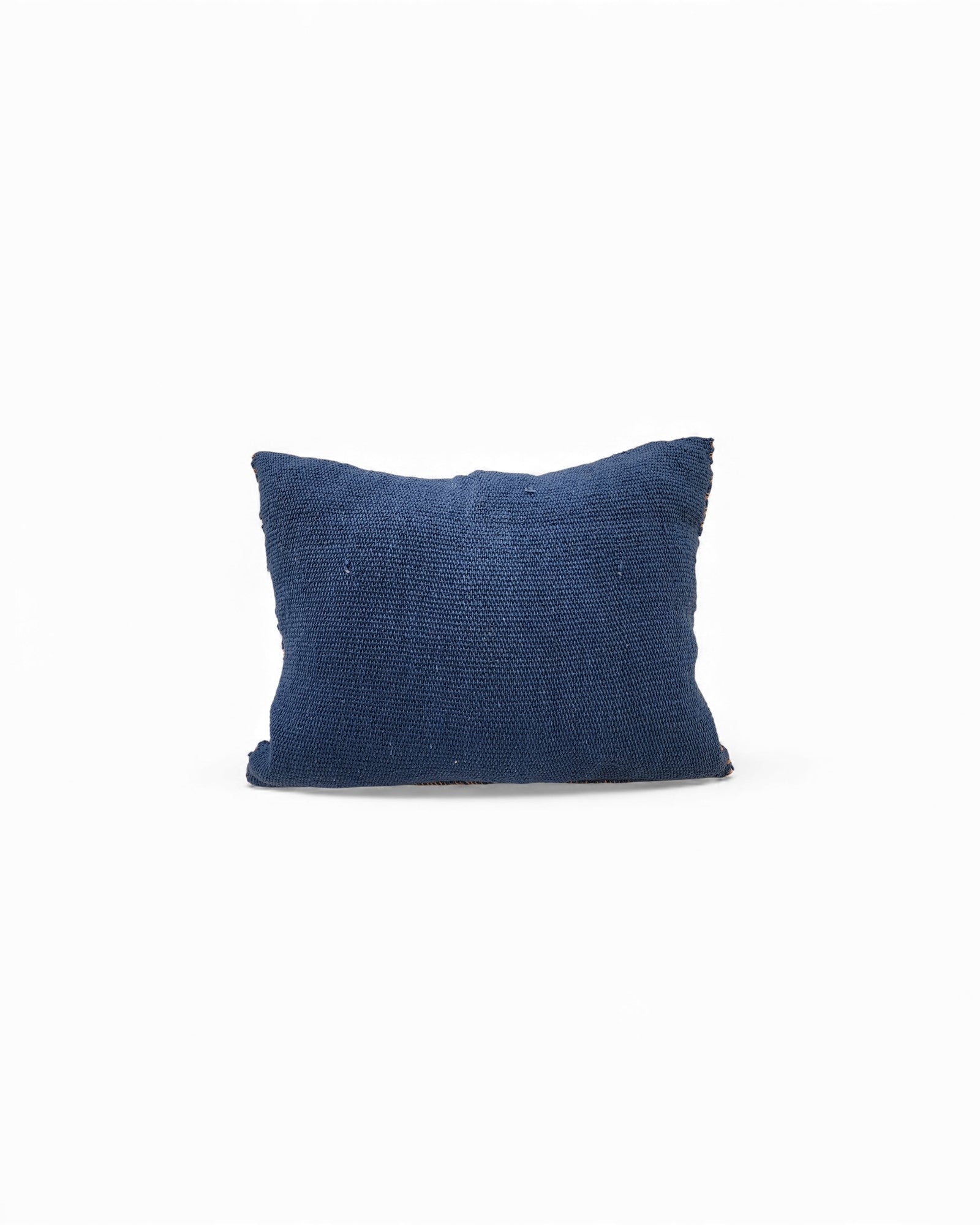 Handwoven Waist-Loom Cushion with Lisu Motif Centre - Deep Blue