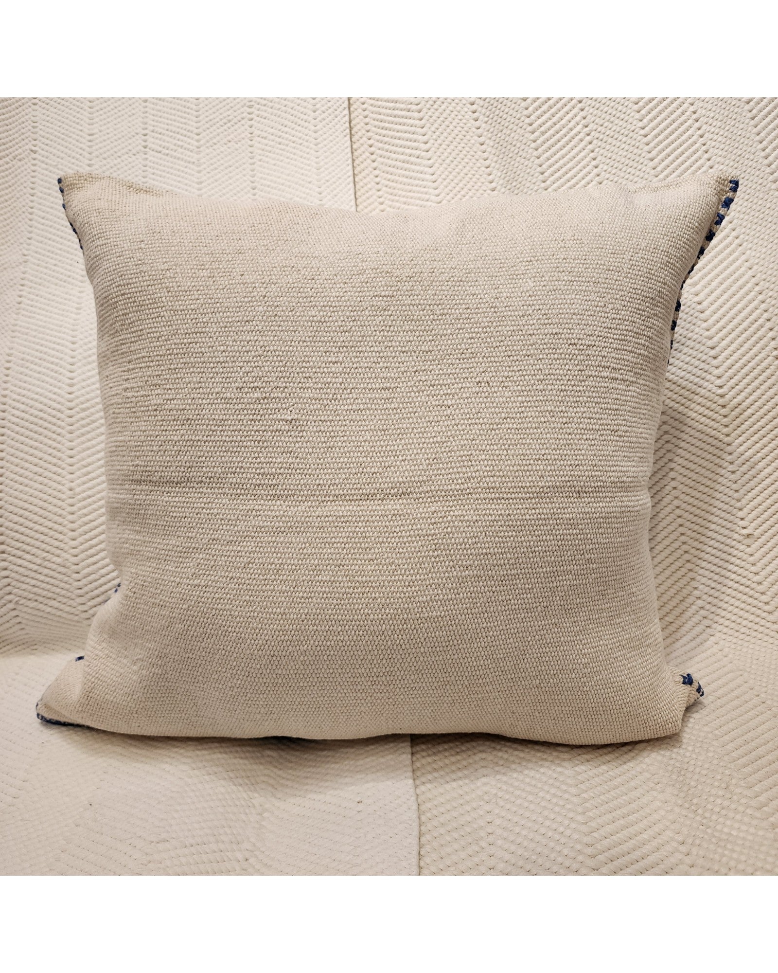 Handwoven Waist Loom Weave Cushion - Cream