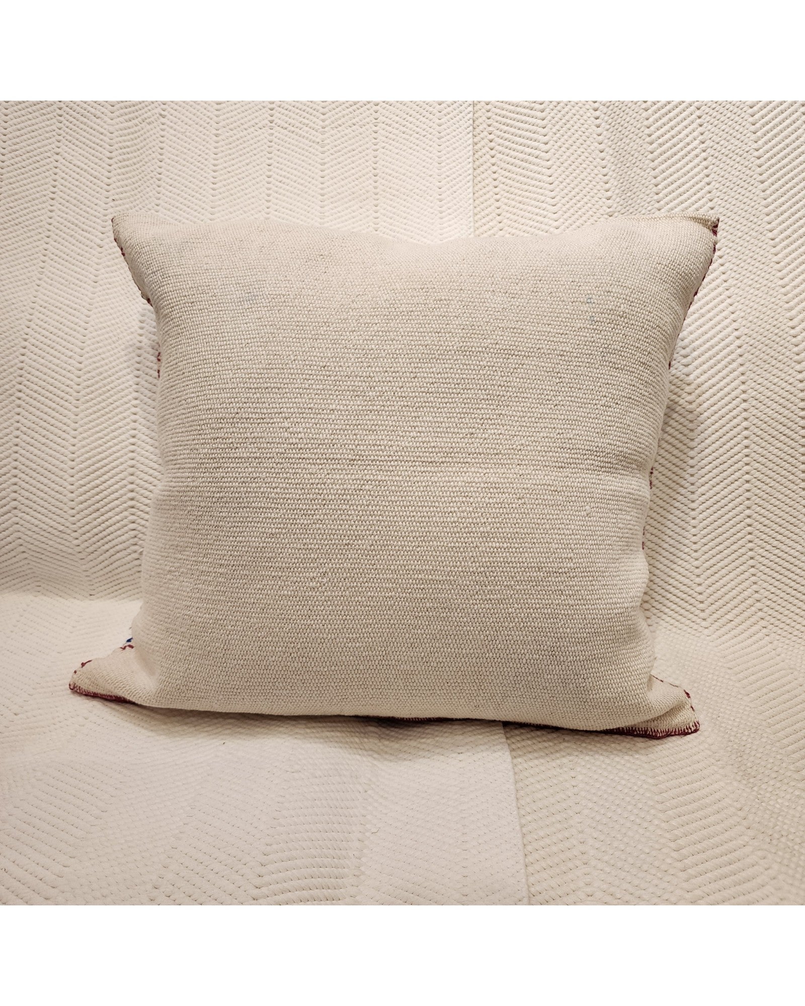 Handwoven Waist Loom Weave Cushion- Baby Yellow & Cream