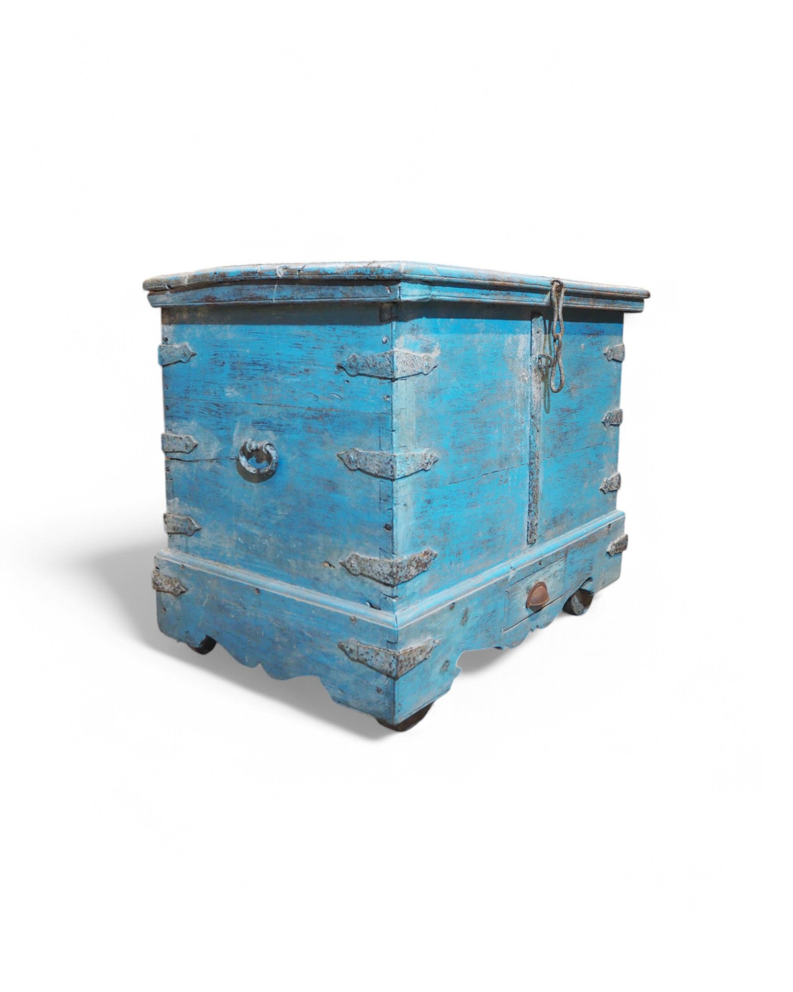 1940 Baby Blue Wooden Goa Storage Chest