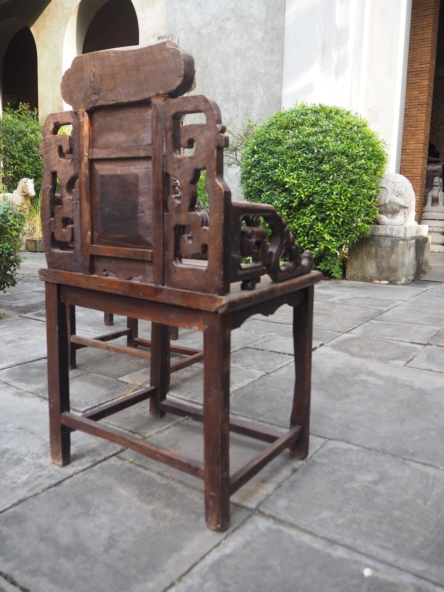Antique Late Qing Cedar Daily Life Scenic Dining Armchairs - Set of 8 - Surround Living - 22