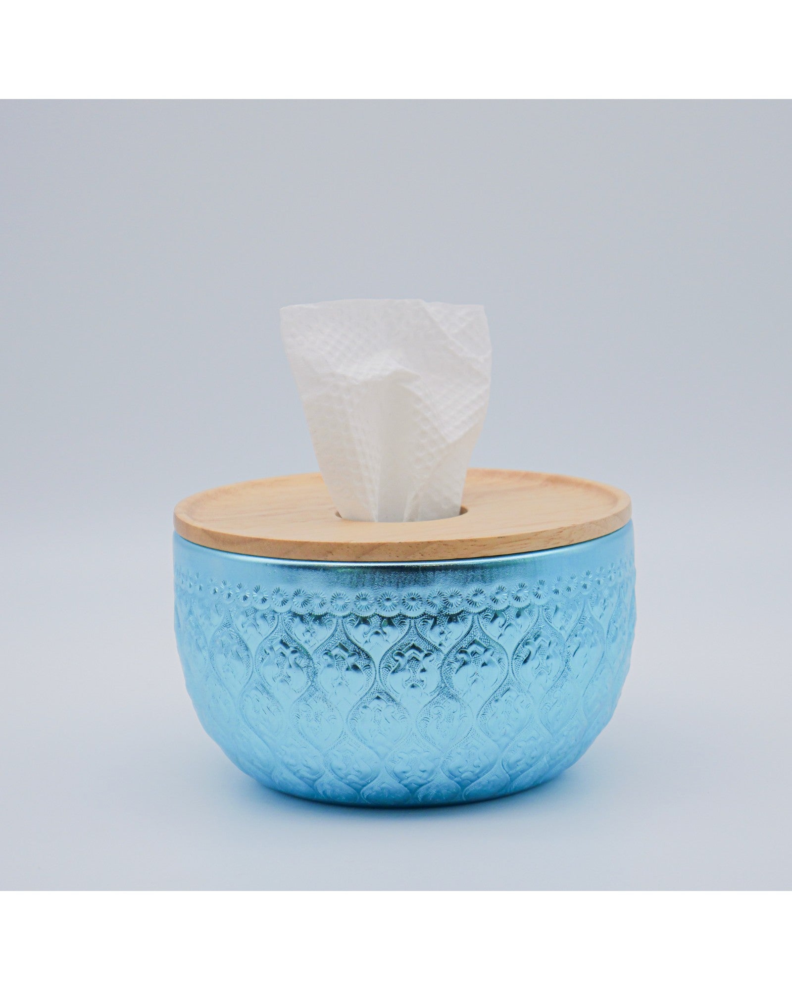 Suchai Pop Up Thai Embossed Aluminium Bowl Tissue Holder - 14cm - Surround Living - 17