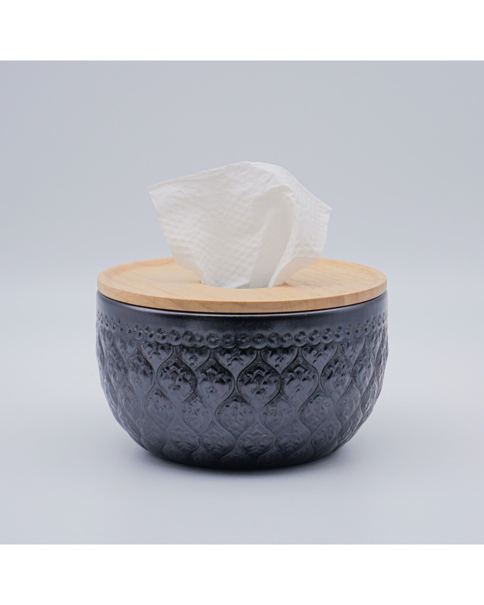 Suchai Pop Up Thai Embossed Aluminium Bowl Tissue Holder - 14cm - Surround Living - 21