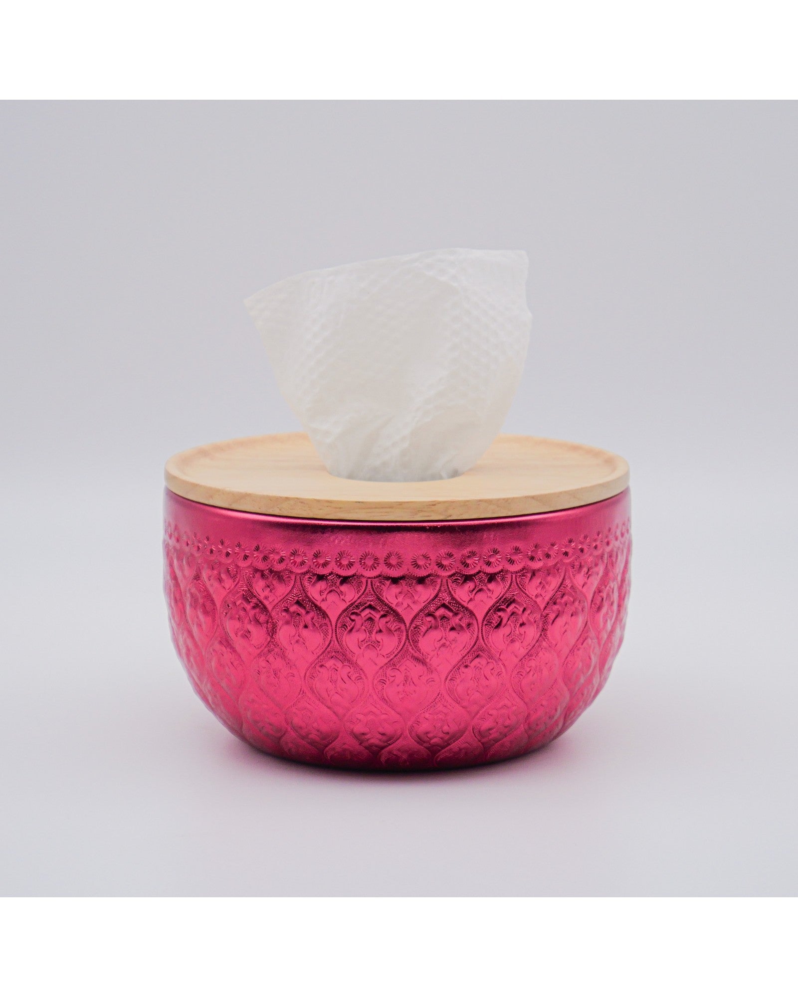 Suchai Pop Up Thai Embossed Aluminium Bowl Tissue Holder - 14cm - Surround Living - 5