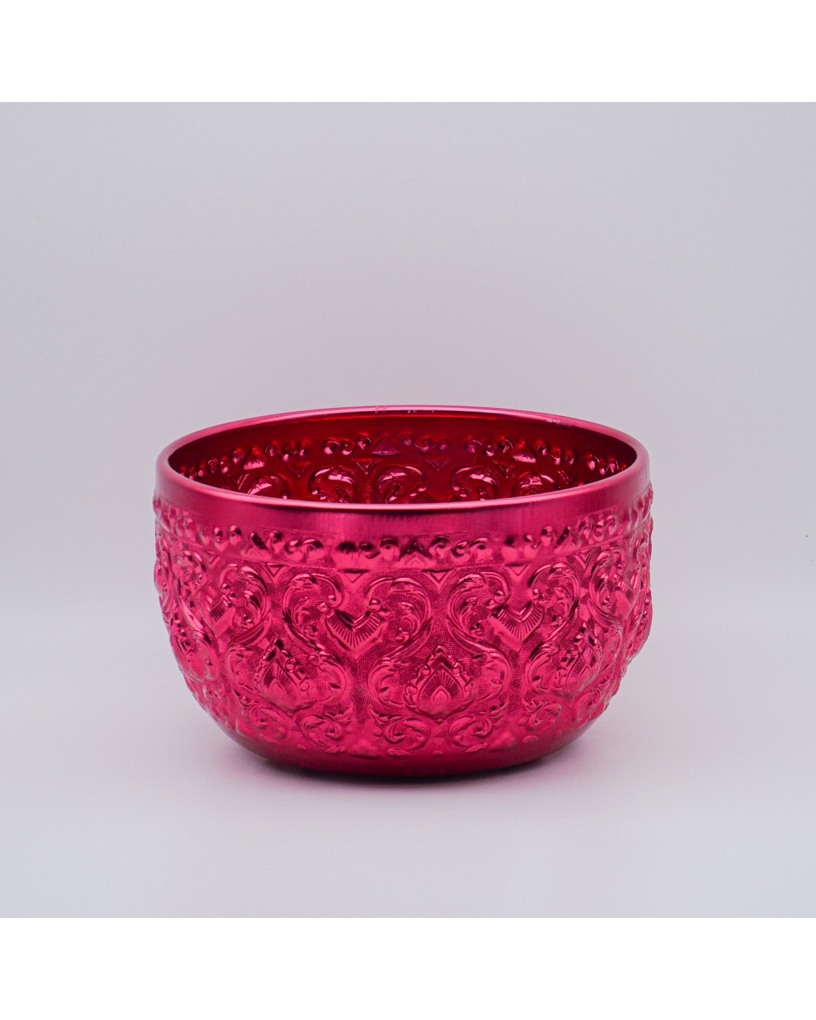 Thai Embossed Aluminium Bowl (M) - 22cm, Green